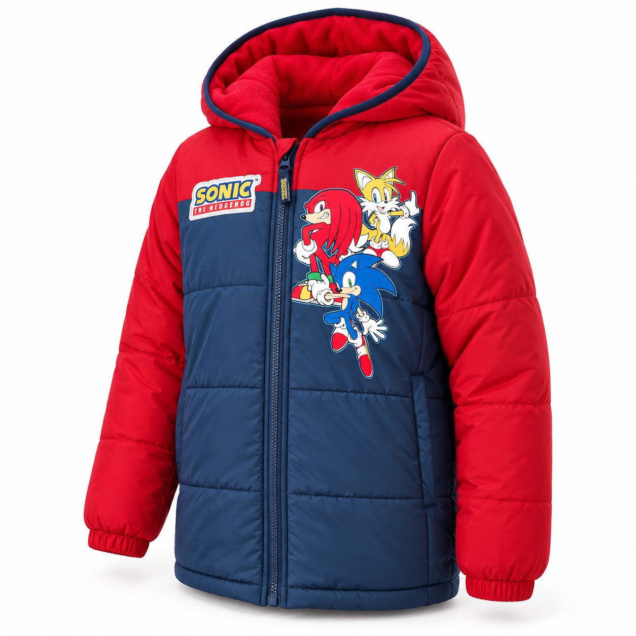 Sonic The Hedgehog Winterjacke Sonic The Hedgehog Kinder Winterjacke Jungen Jacke mit Kapuze Gr. 92 bis 128