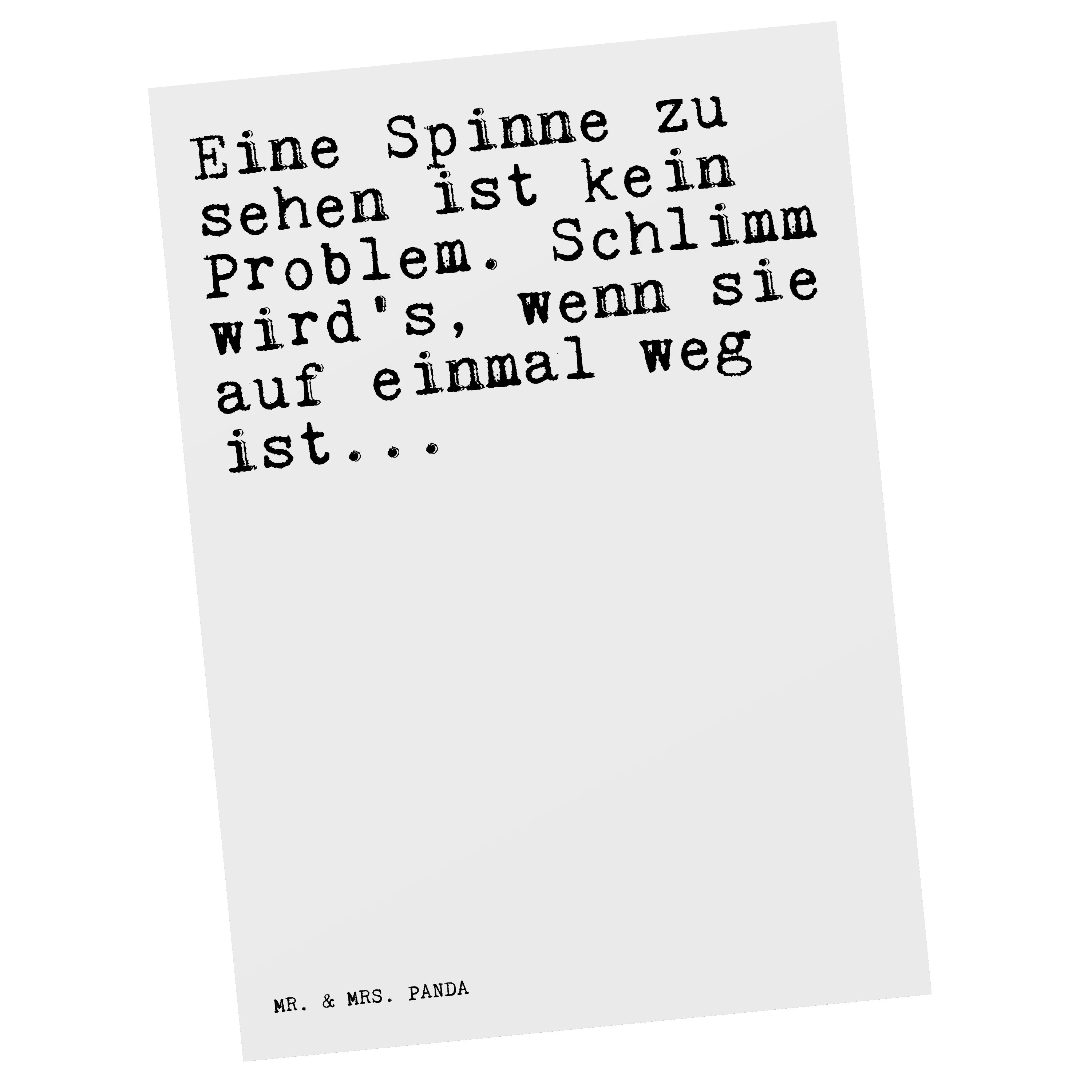 Mr. & Mrs. Panda Postkarte »Eine Spinne zu sehen... Weiß Geschenk