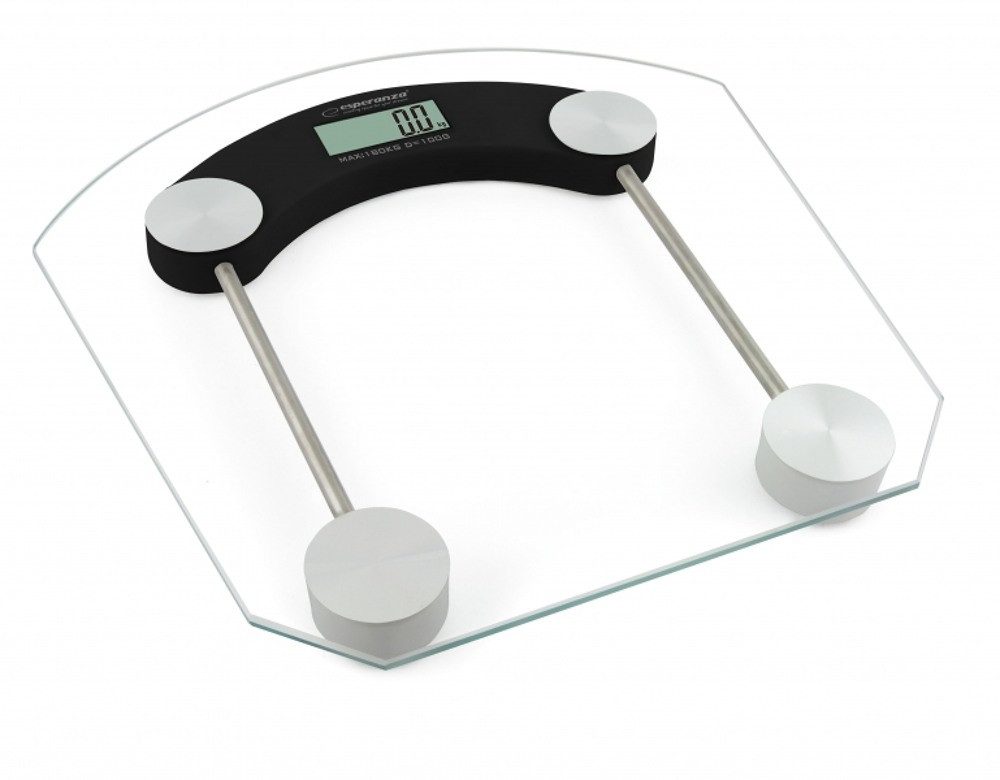 emeco Personenwaage Personenwaage digital Glas LCD Display Körper Waage silber bis 180 KGS