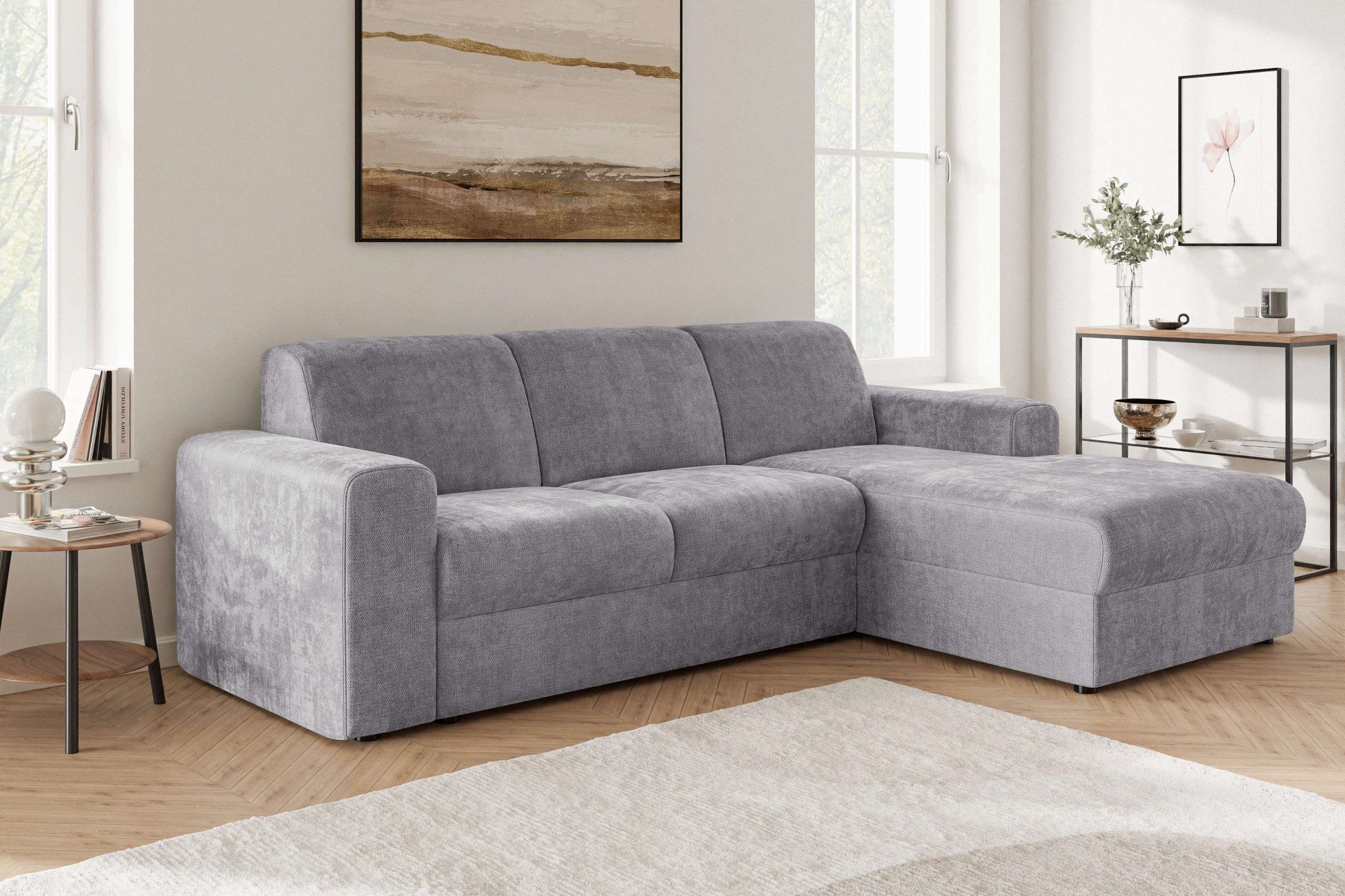 OTTO home Ecksofa BORNHOLM 2.0 L-Form, Breite 220 cm, Verlässliche Qualität, Chenille, Recamiere links/rechts bestellbar, Bezug - Chenille oder Struktur