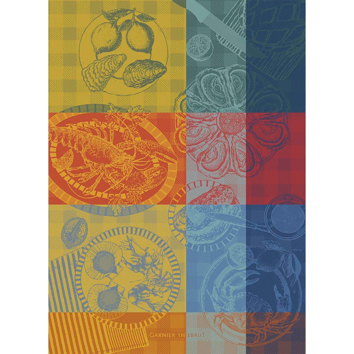 Garnier Thiebaut Geschirrtuch Geschirrtuch Sea food citronné 56x77 cm, (1-tlg., 1 x Geschirrtuch), jacquard-gewebt