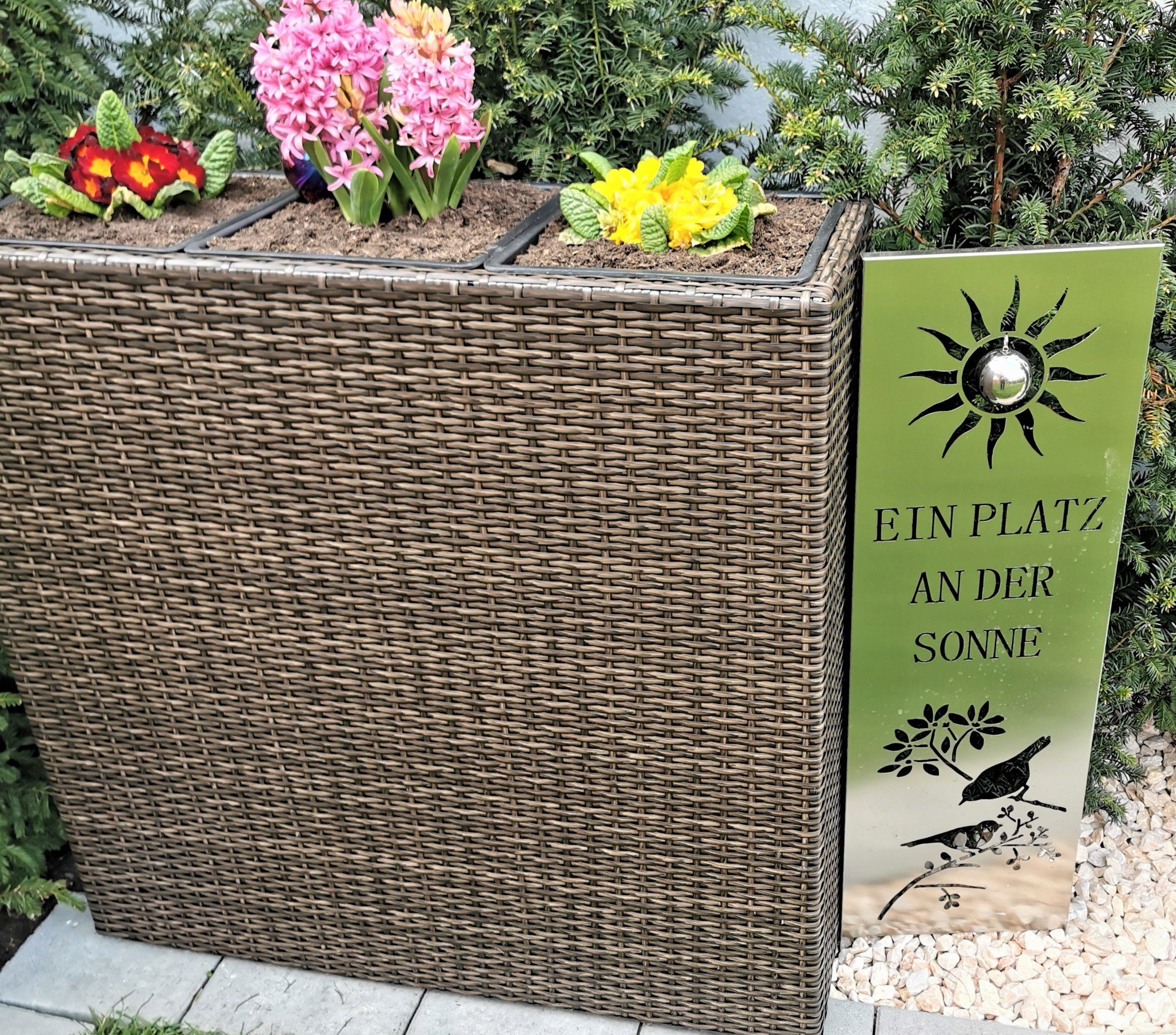 Jürgen Bocker - Gartenambiente Gartenstecker Gartenstecker Sonne 120 cm Beetstecker aus Edelstahl matt