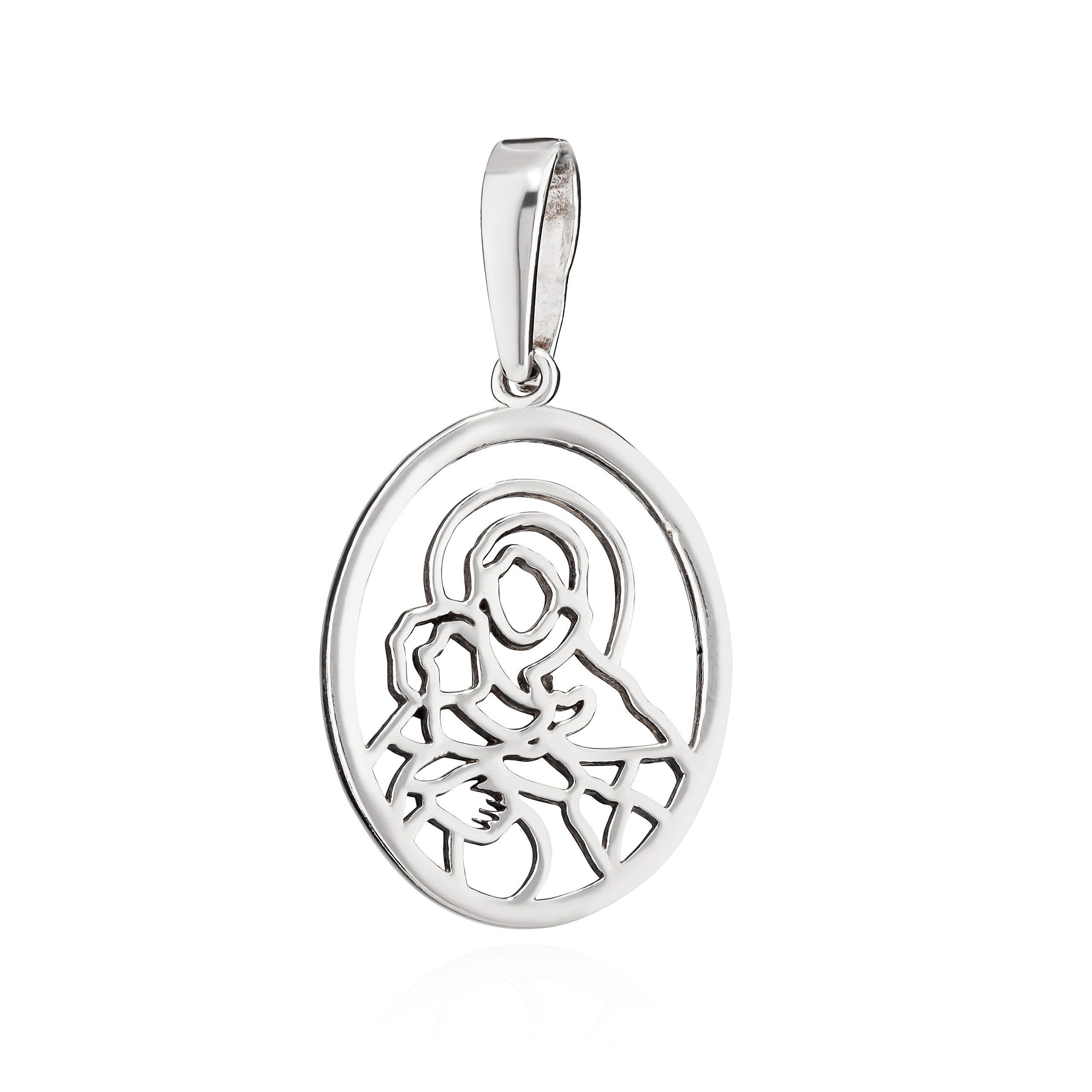 Kettenanhänger Ikone - Kettenanhänger Maria mit Jesuskind 925 Silber 22x17mm Silbera