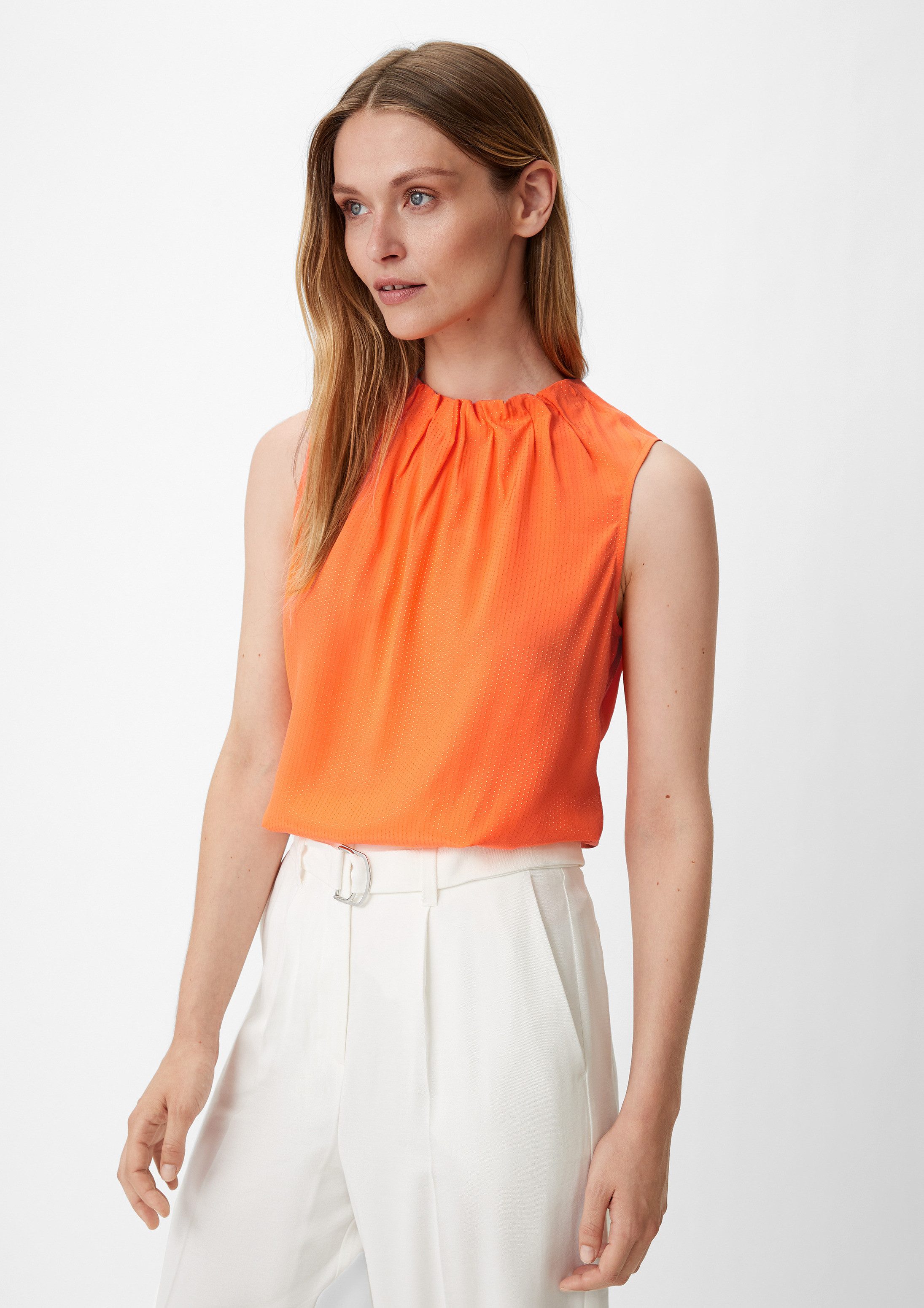 comma Blusentop Bluse Viskosebluse mit Raffung