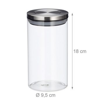 relaxdays Vorratsglas Vorratsglas 3er Set je 1 Liter, Glas