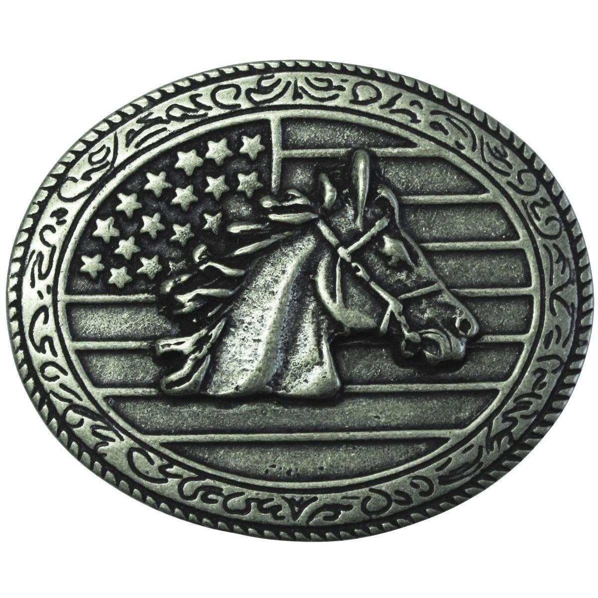 Gürtelschnalle Pferdekopf USA 4,0 cm - Buckle Wechselschließe Gürtelschließe 40mm - f