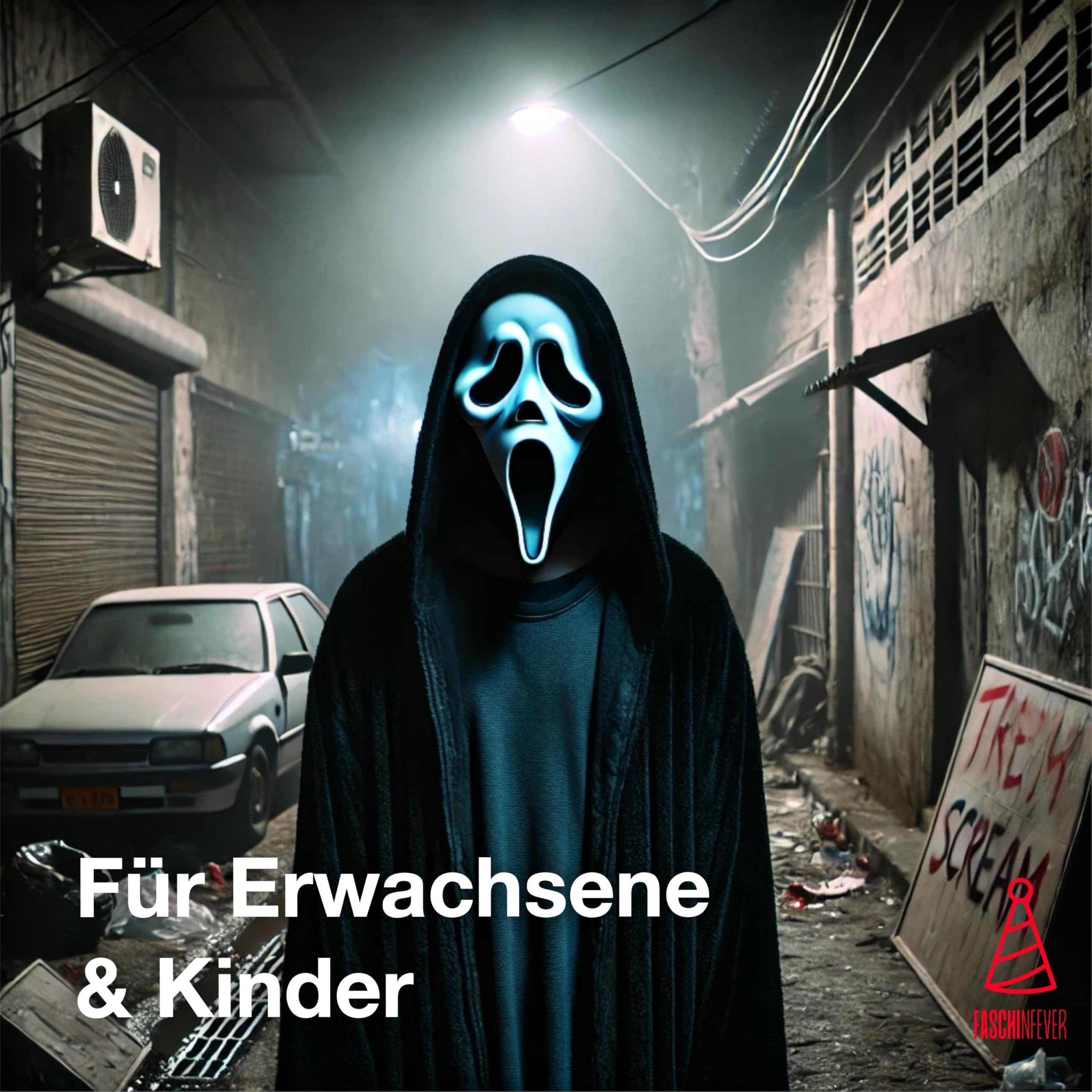 FASCHINFEVER Verkleidungsmaske Ghostmaske - Scream Maske Kostümmaske - Halloween Kostüm Herren Maske, (Packung, 1-tlg)