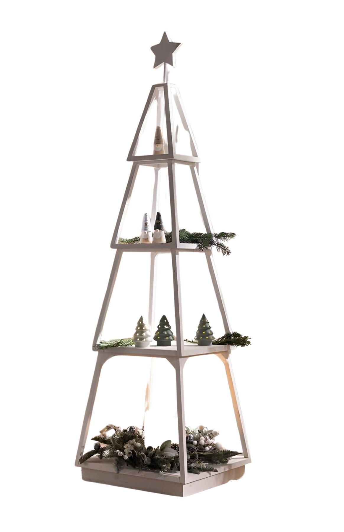 Dekoleidenschaft Standregal Dekotanne "Shabby White" aus Holz, weiß, Pyrami günstig online kaufen