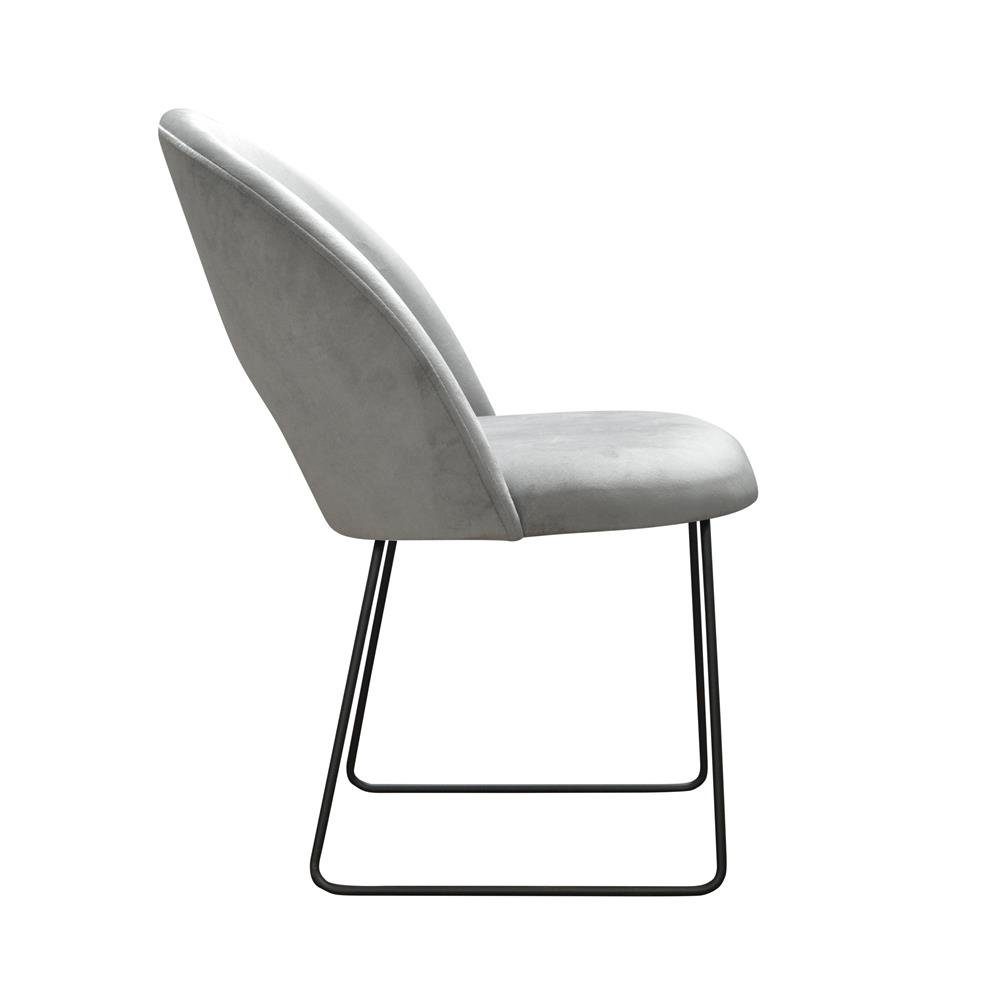 JVmoebel Stuhl, Design Wartezimmer Stuhl Praxis Neu Sitz Textil Stoff Zimmer Grau Polster Ess Stühle