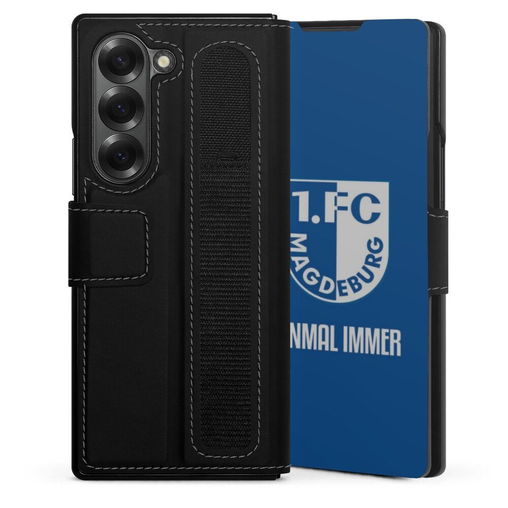 DeinDesign Handyhülle 1. FC Magdeburg Offizielles Lizenzprodukt Wappen, Samsung Galaxy Z Fold 6 Hülle Handy Flip Case Wallet Cover