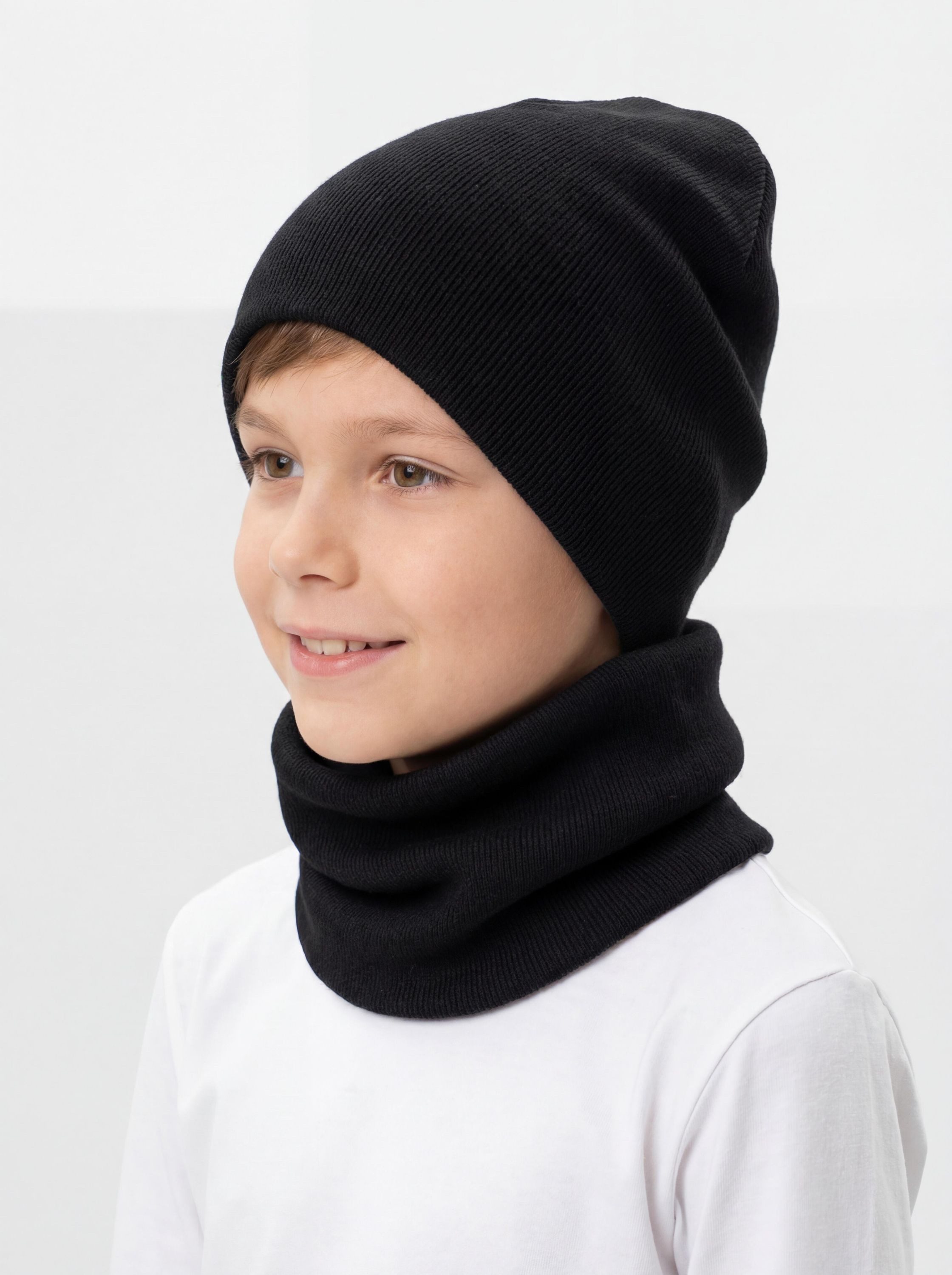 TupTam Beanie Kinder Beanie Mütze Schlauchschal Set aus Jersey und Rippstoff