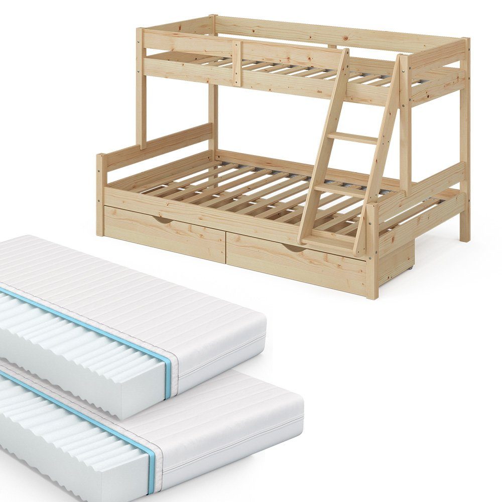 VitaliSpa® Etagenbett Everest, Naturholz, 120x200 / günstig online kaufen