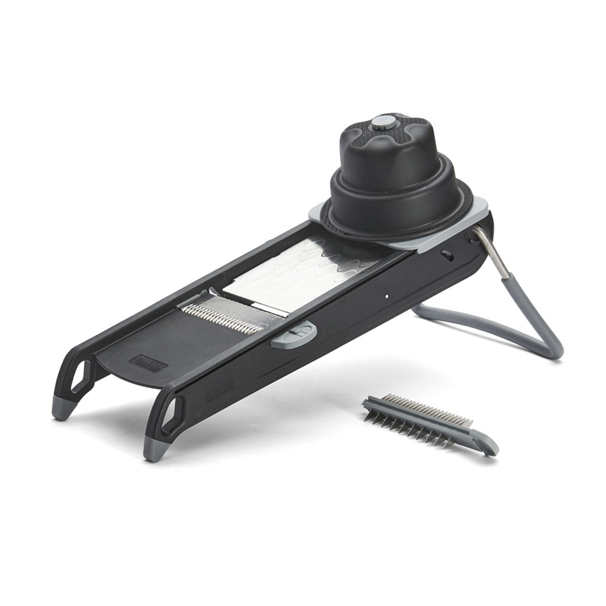 de Buyer Gemüse-Scheibenschneider Mandolinen, Mandoline Swing Plus schwarz mit horizontaler Doppelklinge und