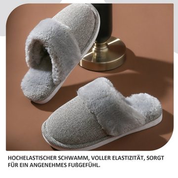 Daisred Winter Baumwolle Pantoffeln Plüsch Slippers Flache Wärme Hausschuh warm