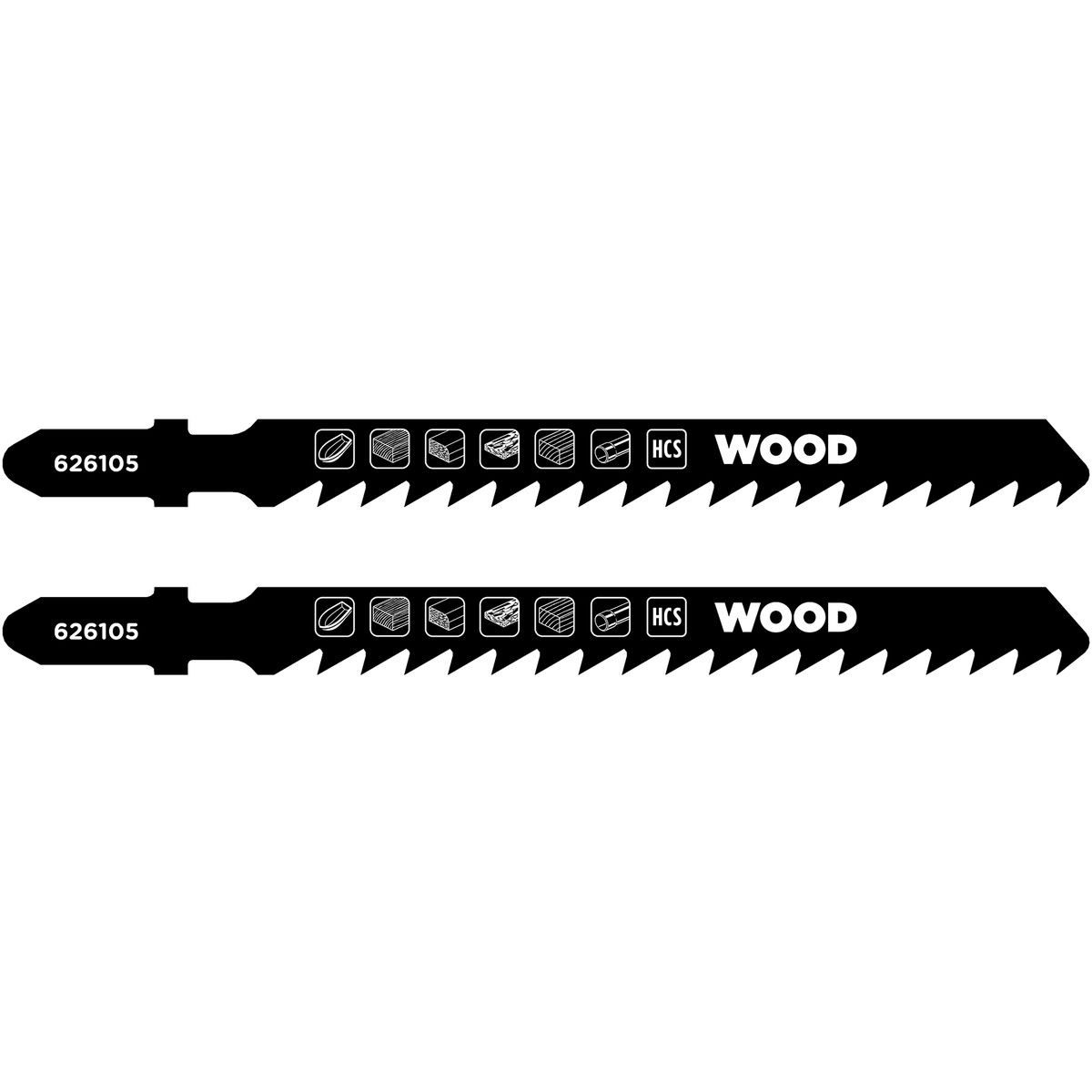 kwb Stichsägeblatt kwb 2x Stichsägeblätter für Holz, extra grob, 100 mm (geeignet für Har, 2x Stichsägeblätter für Holz, extra grob, 100 mm (für Hartholz, Weichh