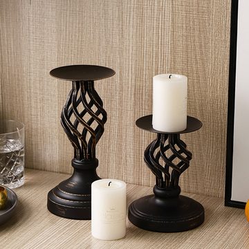 Lubgitsr Kerzenhalter Archaistische Eisenkerzenständer, Hoher Kerzenhalter Kerzensäule (1 St)