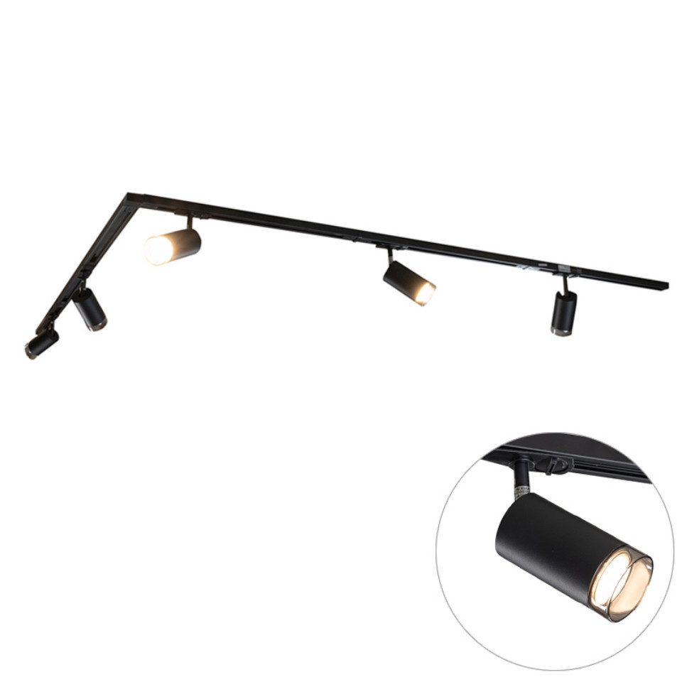 Qazqa Schienensystem-Sets Iconic jeana, 300 cm, (1-tlg), GU10, Schwarz, Mod günstig online kaufen