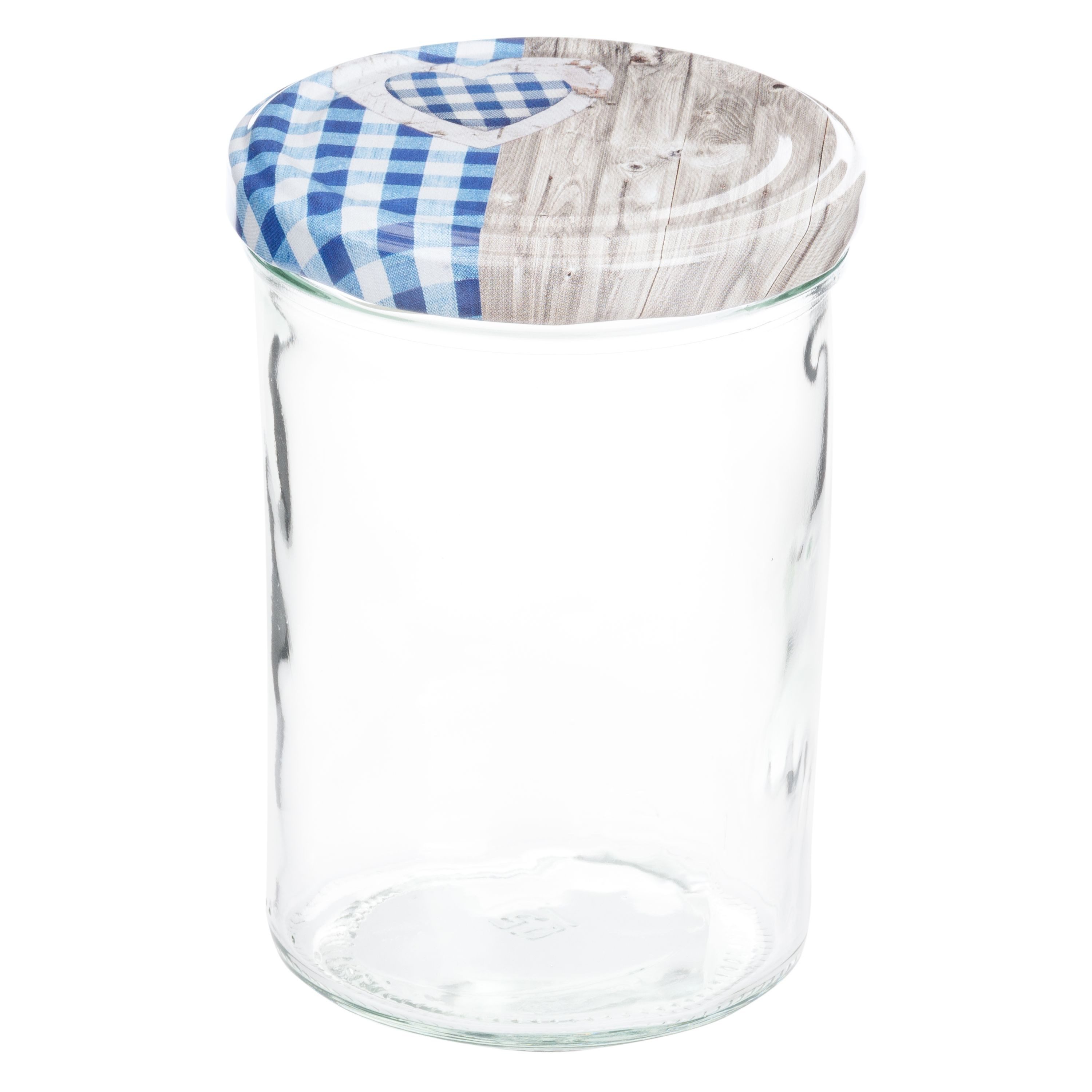 48 Sturzgläser 230 Ml – Blau Karierte Marmeladengläser, Einmachgläser, Einweckgläser Von Hocz, Made In Germany