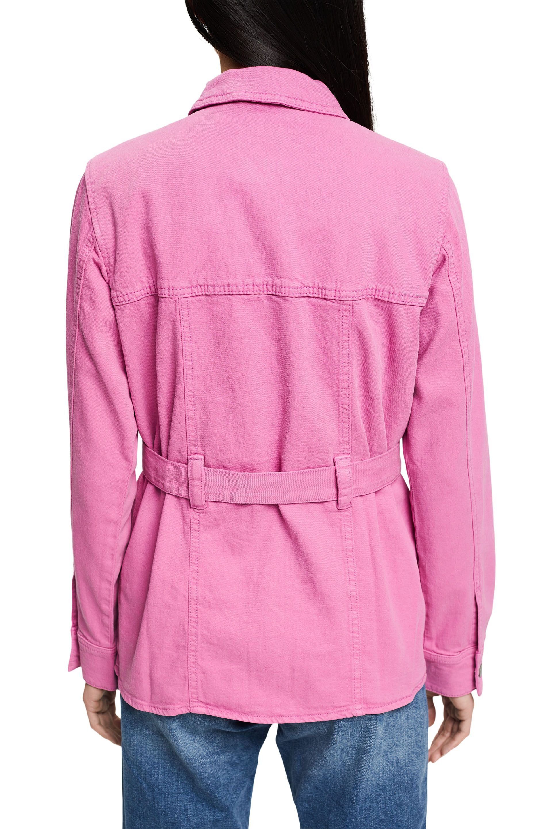 leichte Allwetterjacke fuchsia pink Bindegürtel Esprit Jacke mit