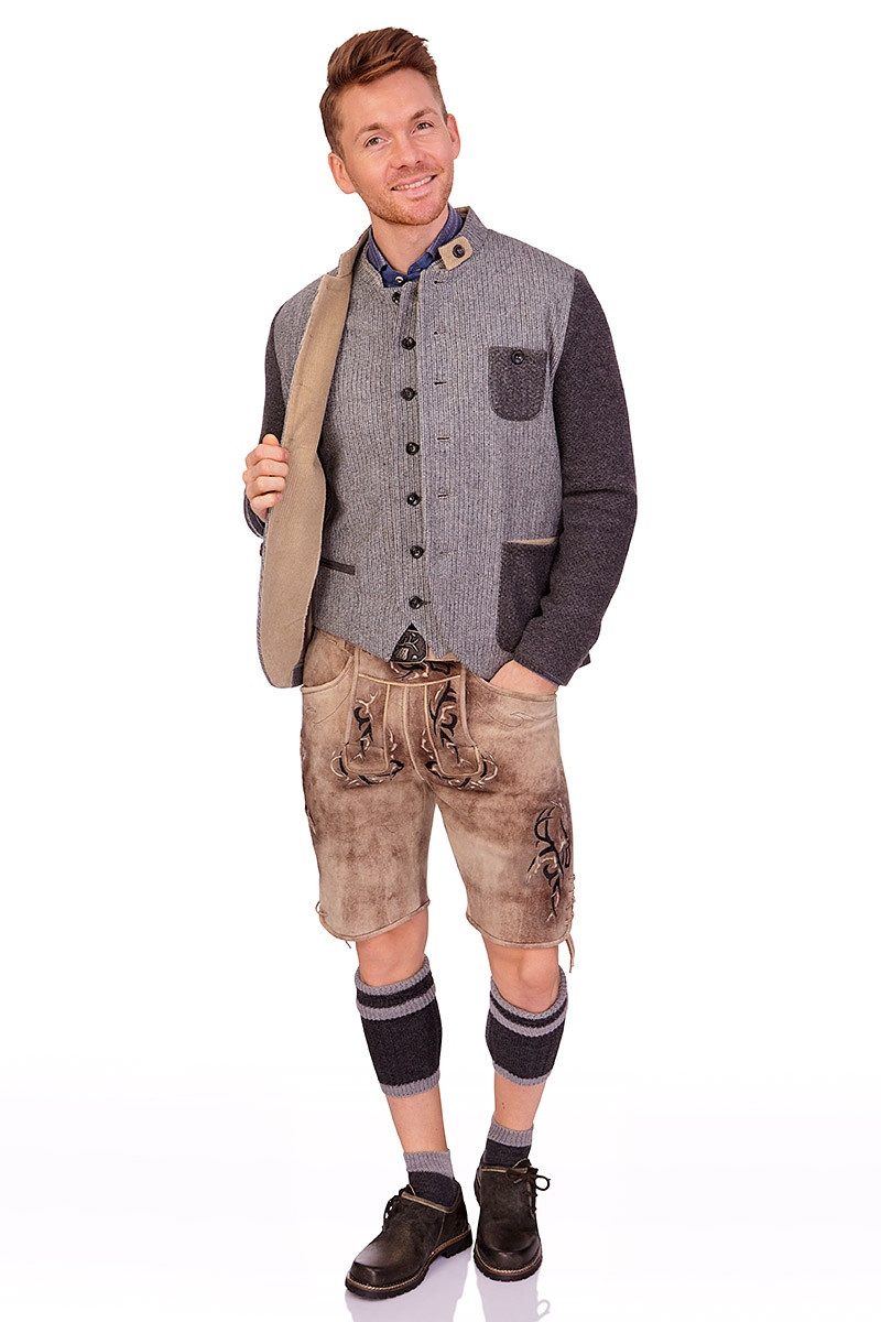 Spieth & Wensky Trachtenlederhose Lederhose Herren kurz - ROLLING - birke