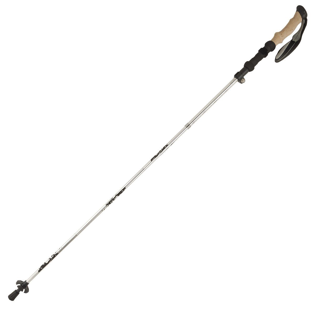 verstellbar, (1 Silber MidGard Antischock, mit Nordic-Walking-Stöcke St) Dämpfung, Tasche Wanderstöcke 101-130cm