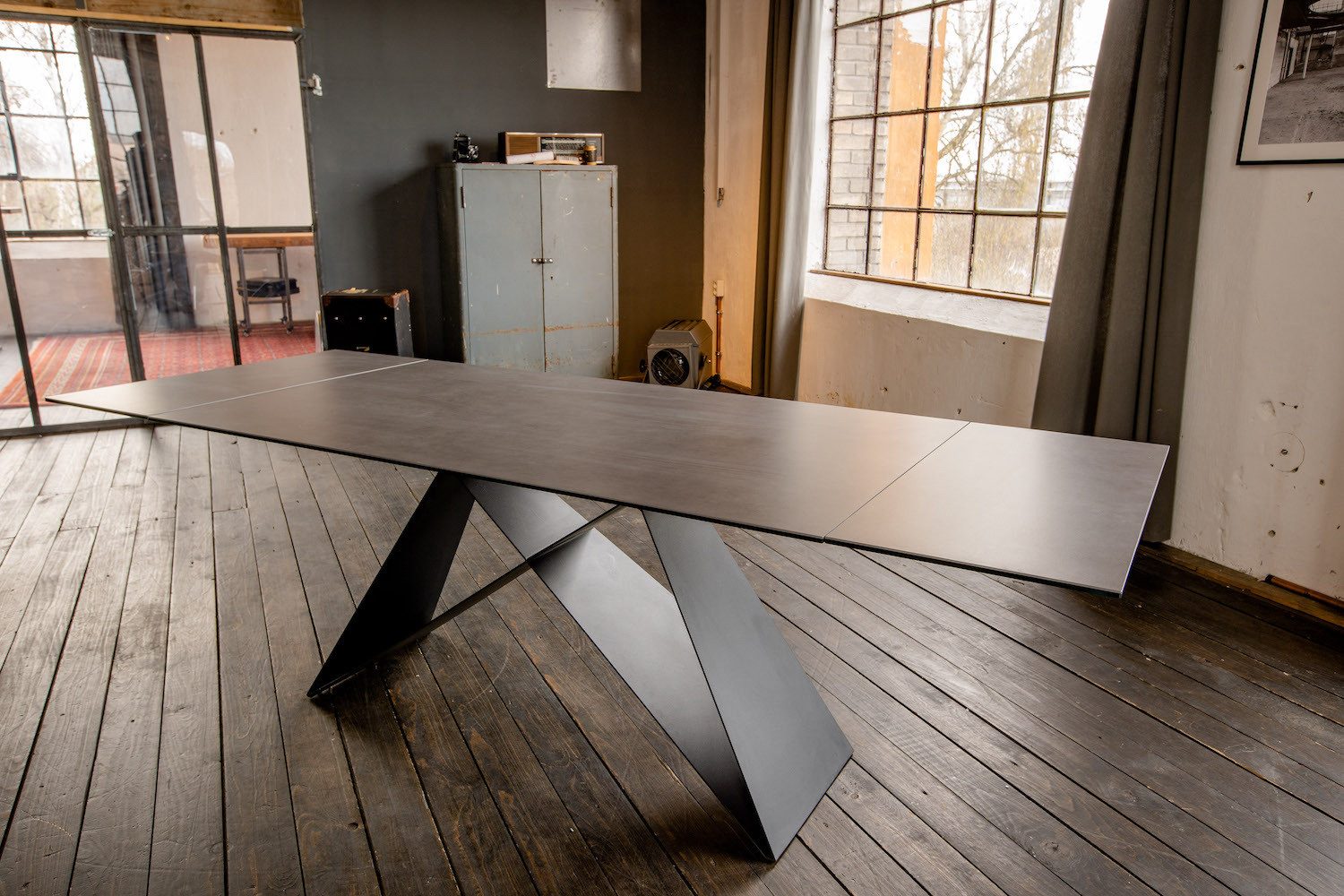 KAWOLA Esstisch BENNO, Ausziehtisch Keramik dunkelgrau ausziehbar günstig online kaufen