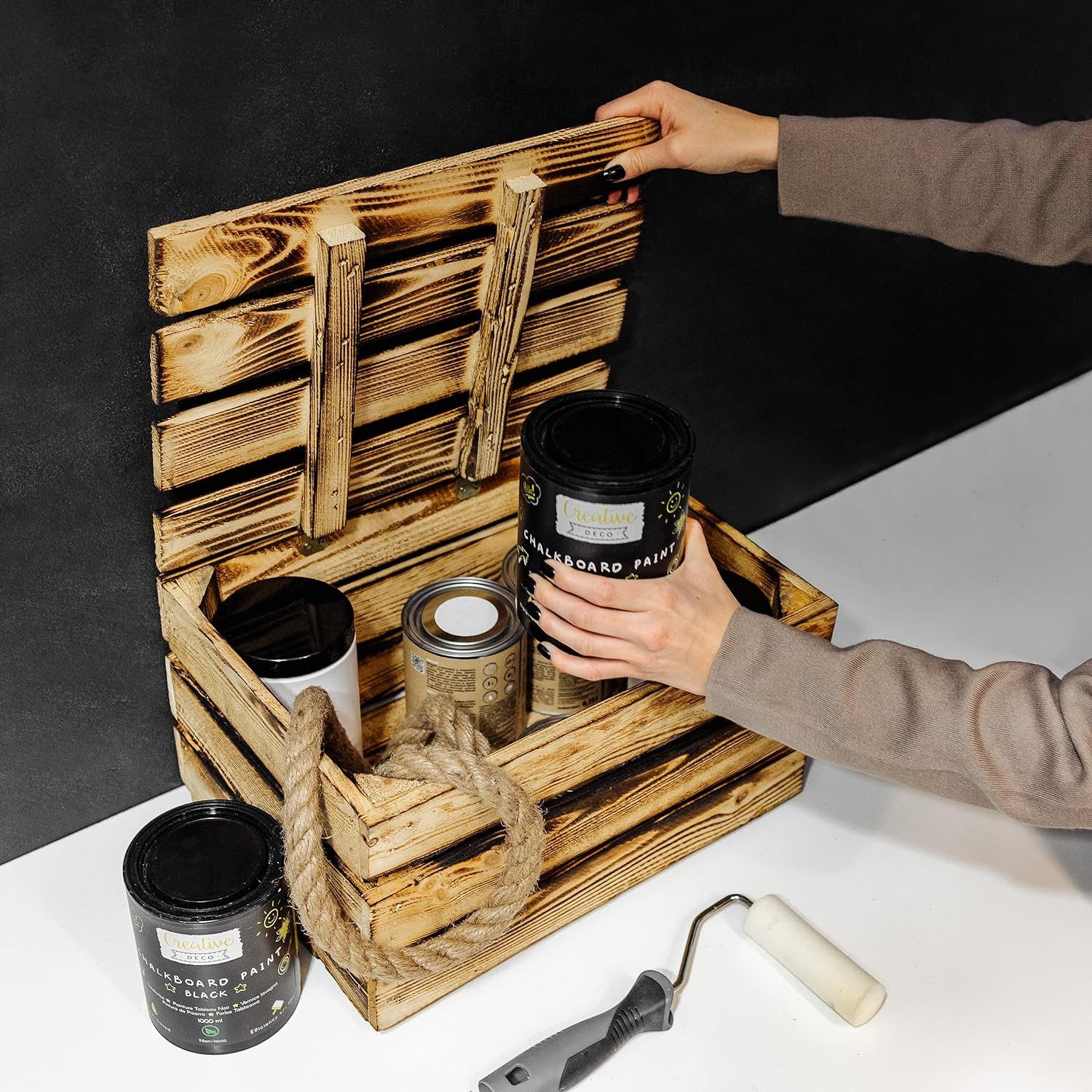 Creative Deco Aufbewahrungsbox Holztruhe Holzkiste mit günstig online kaufen