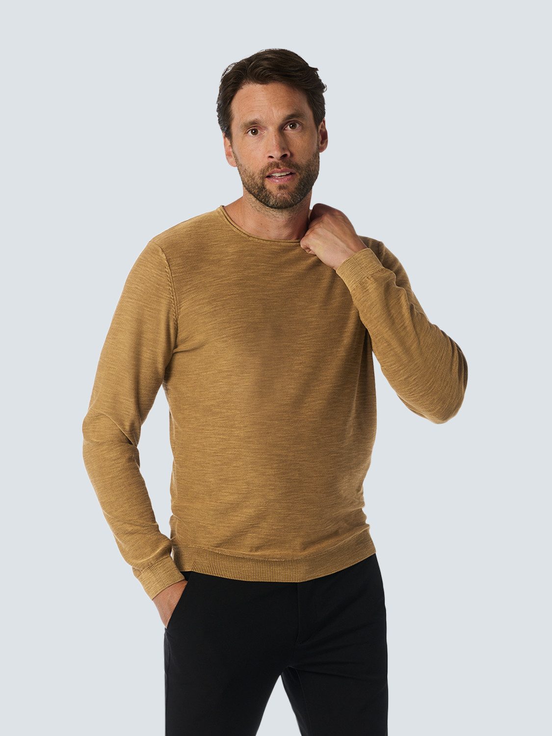 NO EXCESS Rundhalspullover mit Melange Optik günstig online kaufen