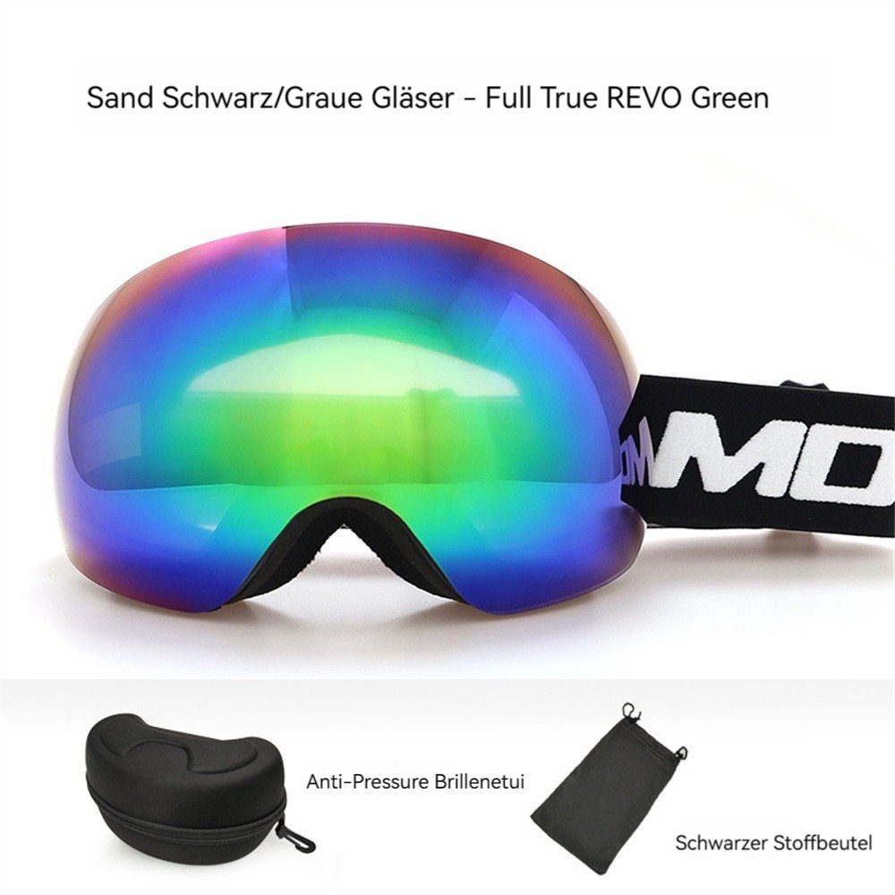 Skibrille Schutz, sphärischer praktischer (1-St), UV Skibrille Dekorative mit Herren Schutzbrille, für UV-Schutz Anti-Beschlag-Beschichtung Damen,