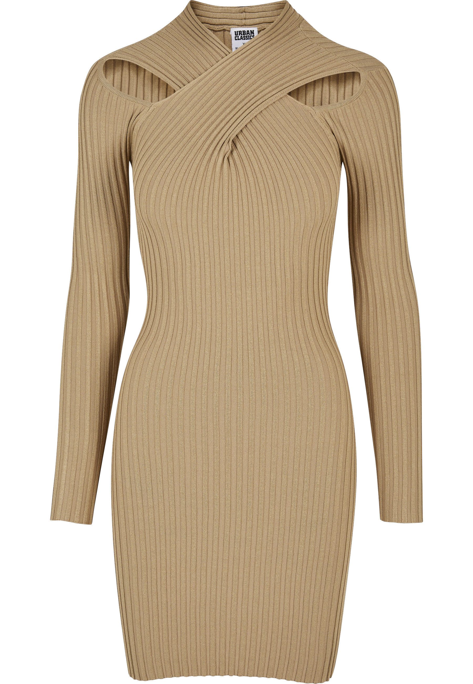 A-Linien-Kleid Urban Classics Damen Ladies Crossed Rib Knit Dress