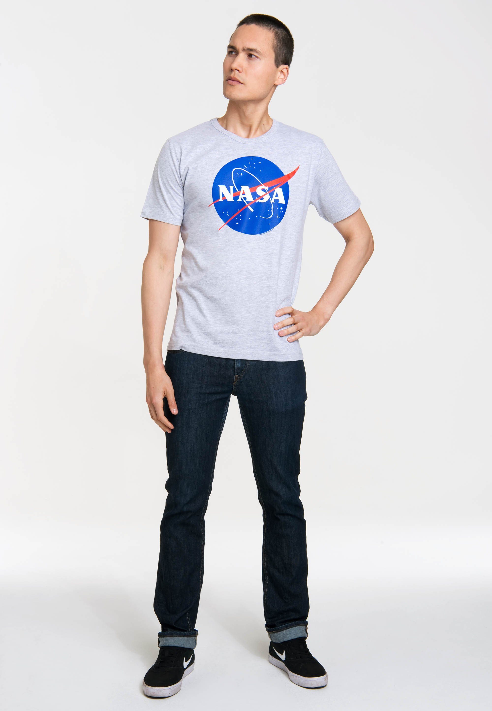 LOGOSHIRT Logo T-Shirt mit NASA-Logo coolem NASA