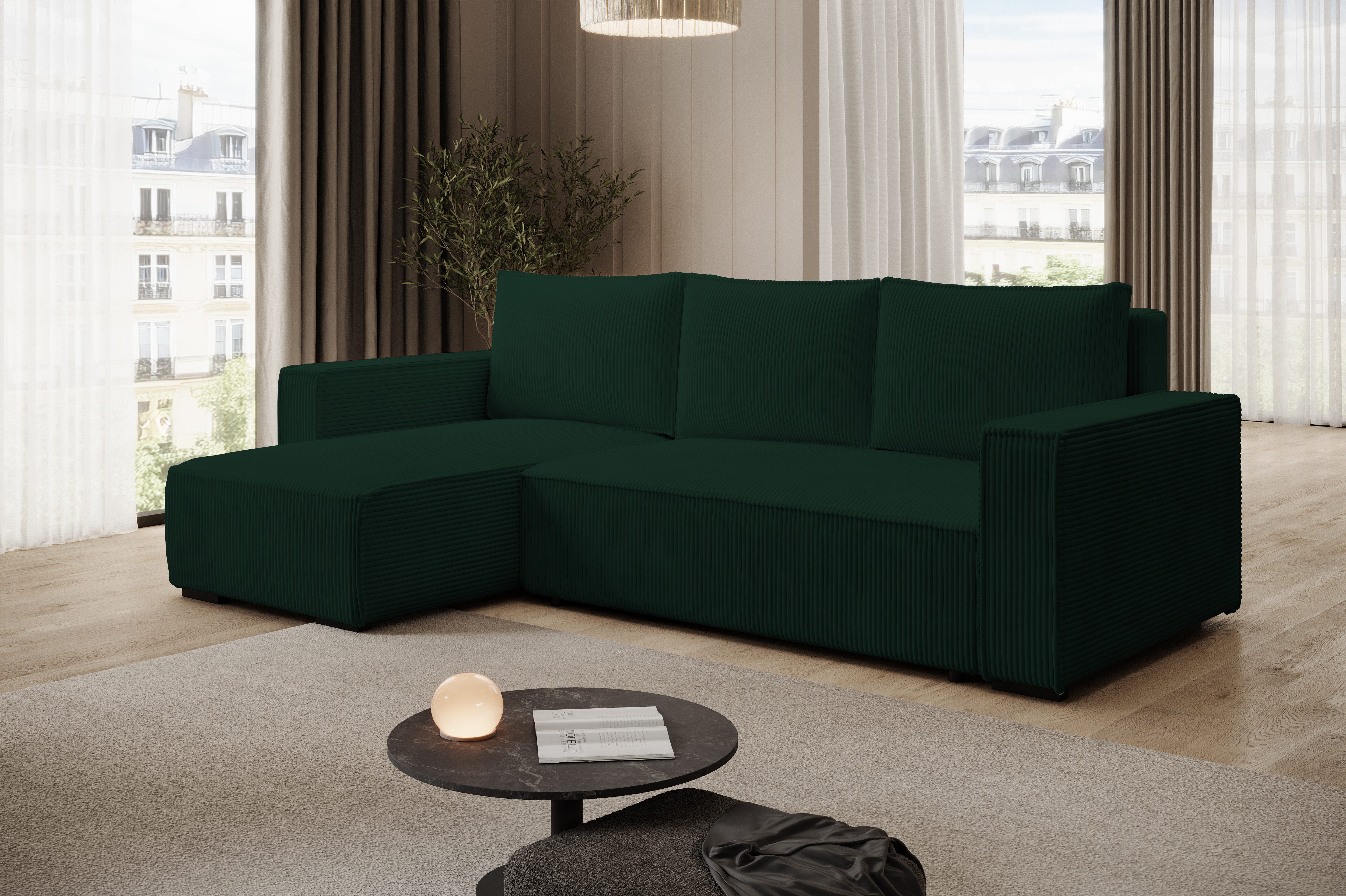 storez24 Ecksofa Letto, mit Bettkasten und Schlaffunktion, Cordstoff, L-For günstig online kaufen