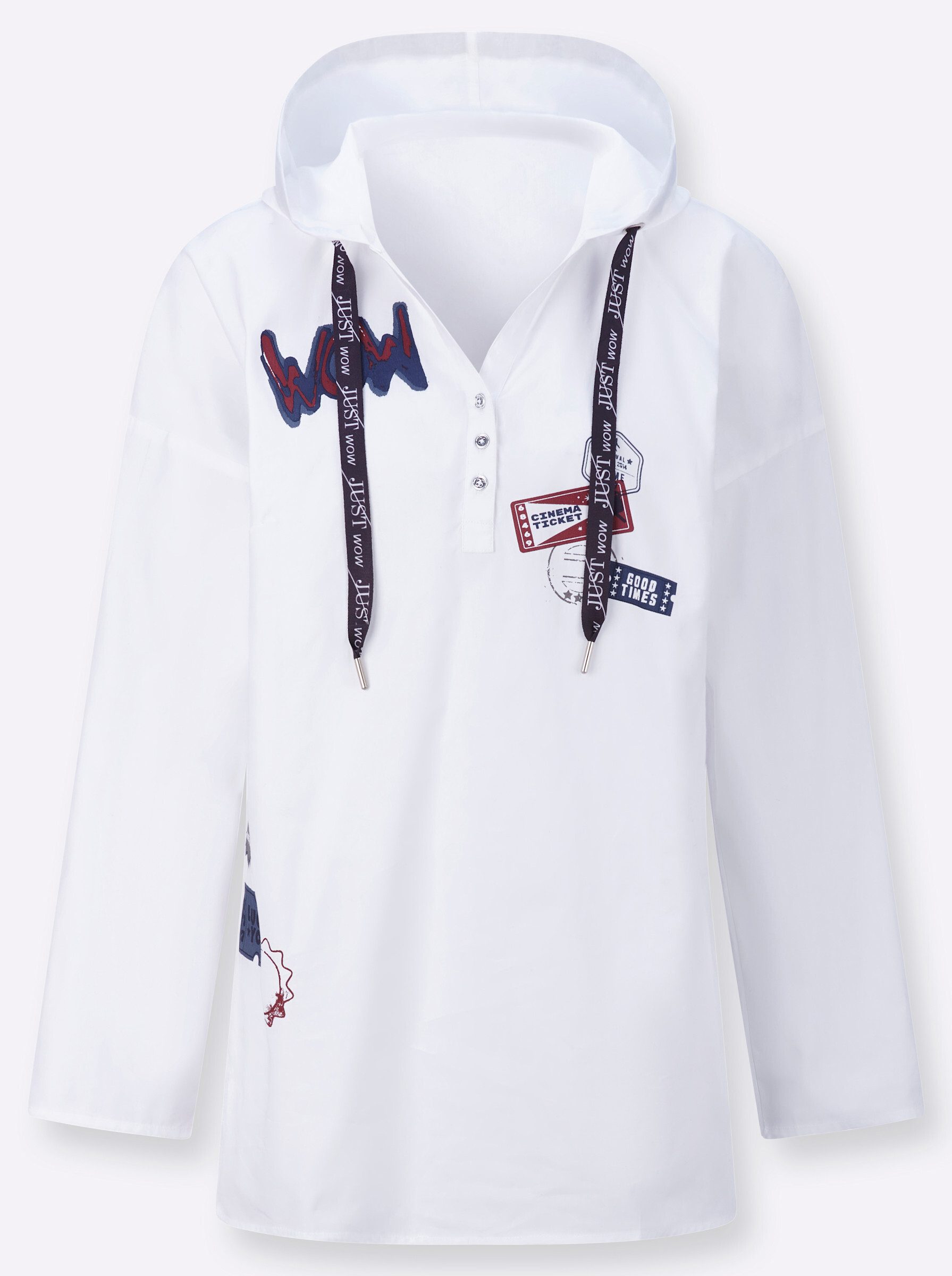 Klassische Bluse Longbluse Langarm