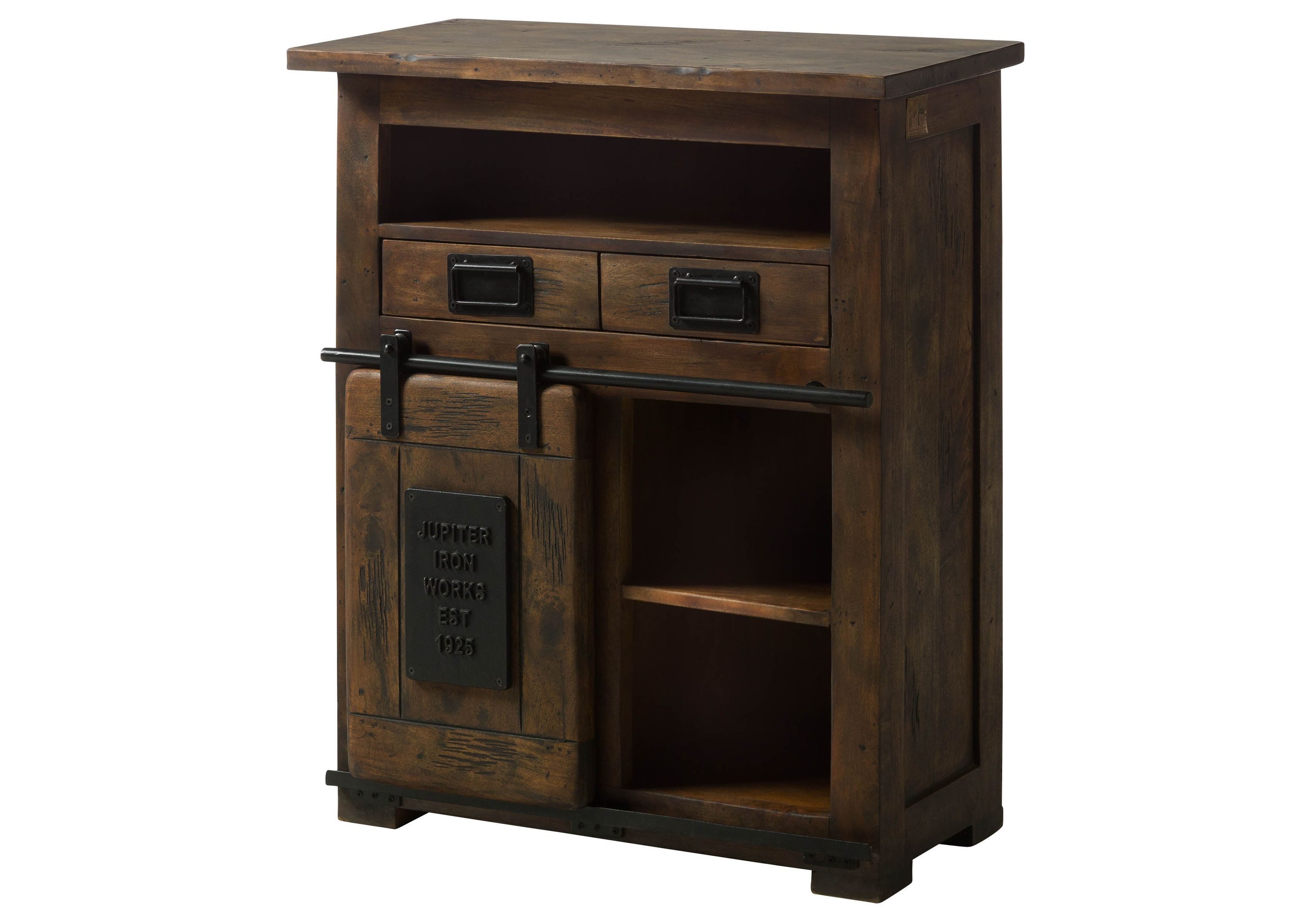 Massivmoebel24 Kommode RAILWAY (Massivholz), Mango 75x36x90 braun lackiert RAILWAY #452