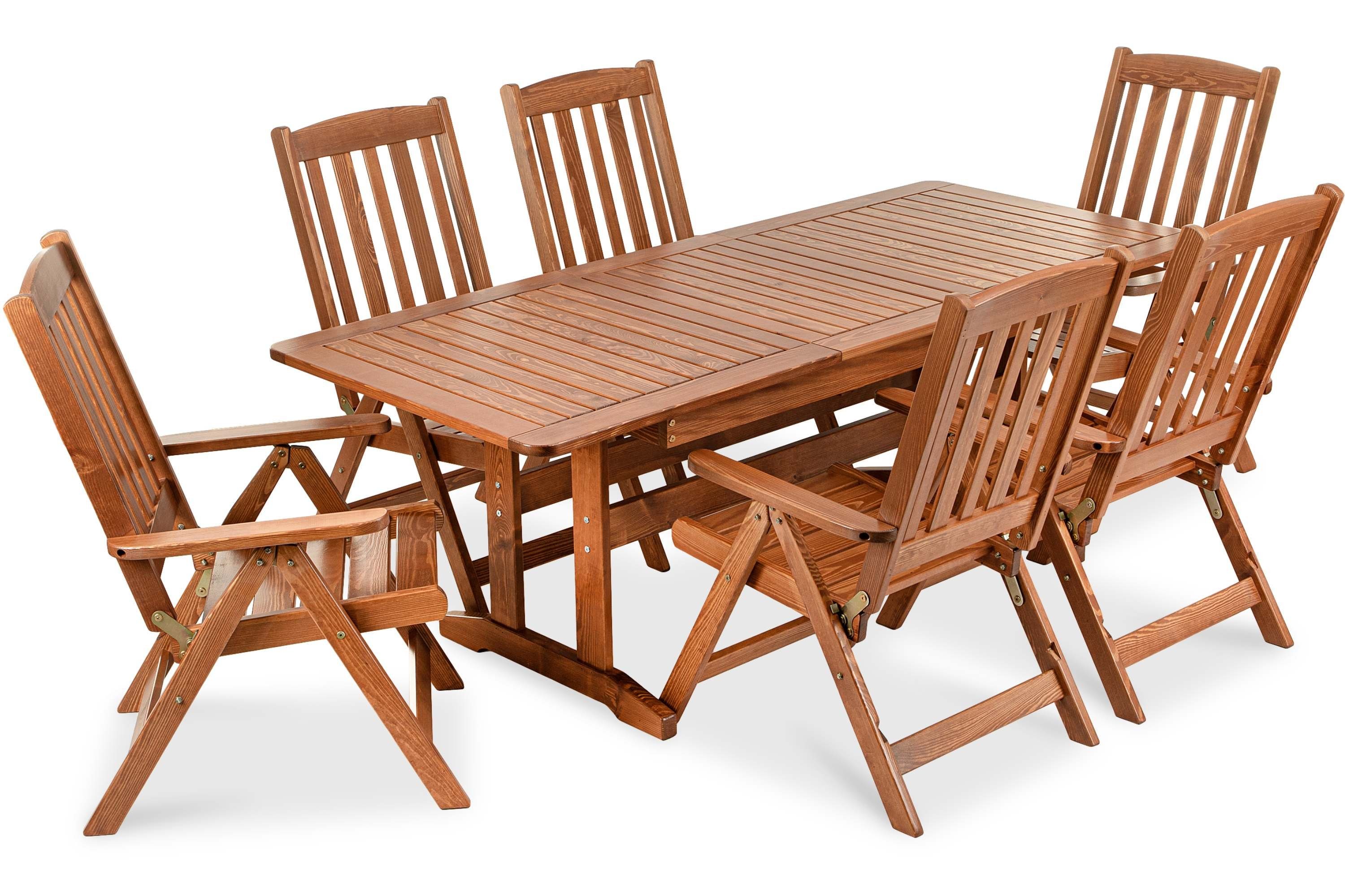 KONSIMO® Garten-Essgruppe ALCES Gartenmöbel-Set aus Massivholz, günstig online kaufen
