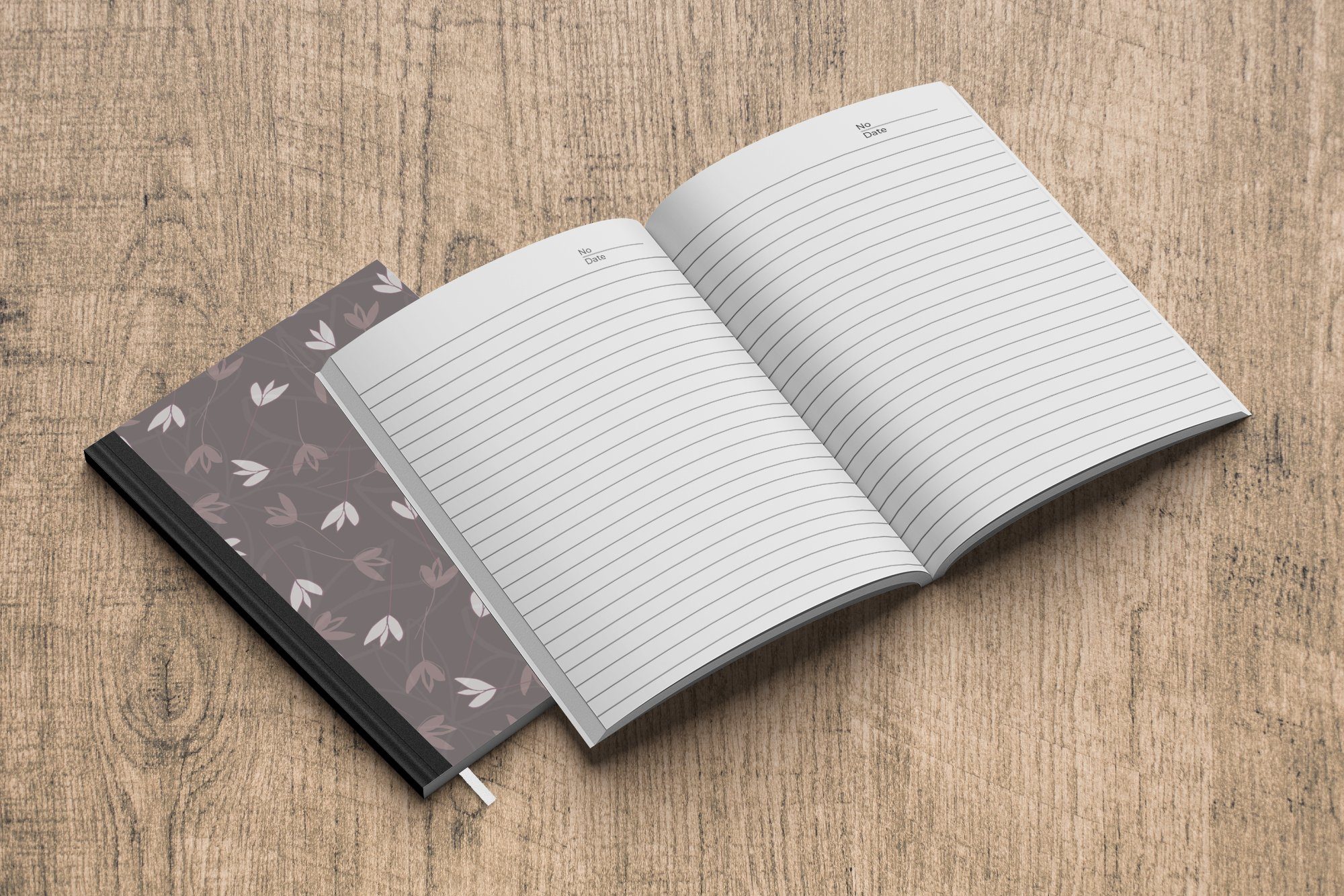 MuchoWow Notizbuch Muster - Tulpen - Tagebuch, 98 Merkzettel, Seiten, Journal, Minimalistisch, A5, Notizheft, Haushaltsbuch