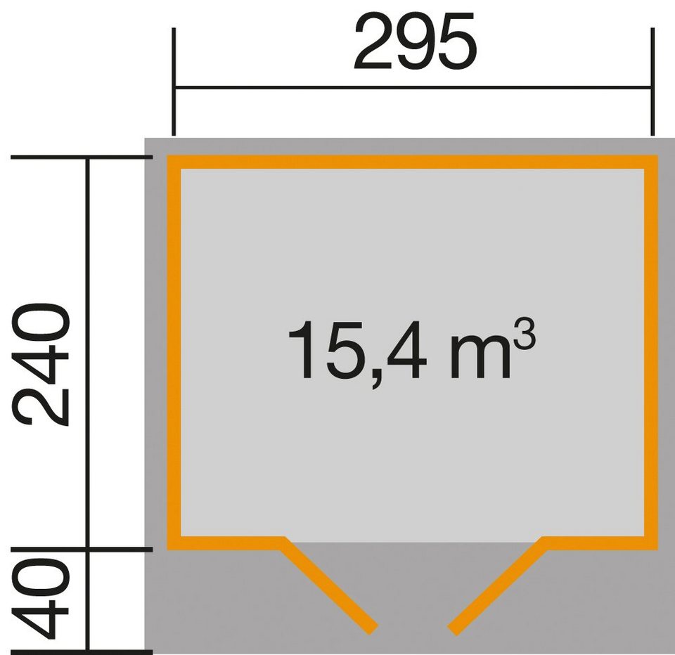 Gr.3, BxT: 354x311 lasiertem Fichtenholz Gartenhaus Aus weka 179 cm,