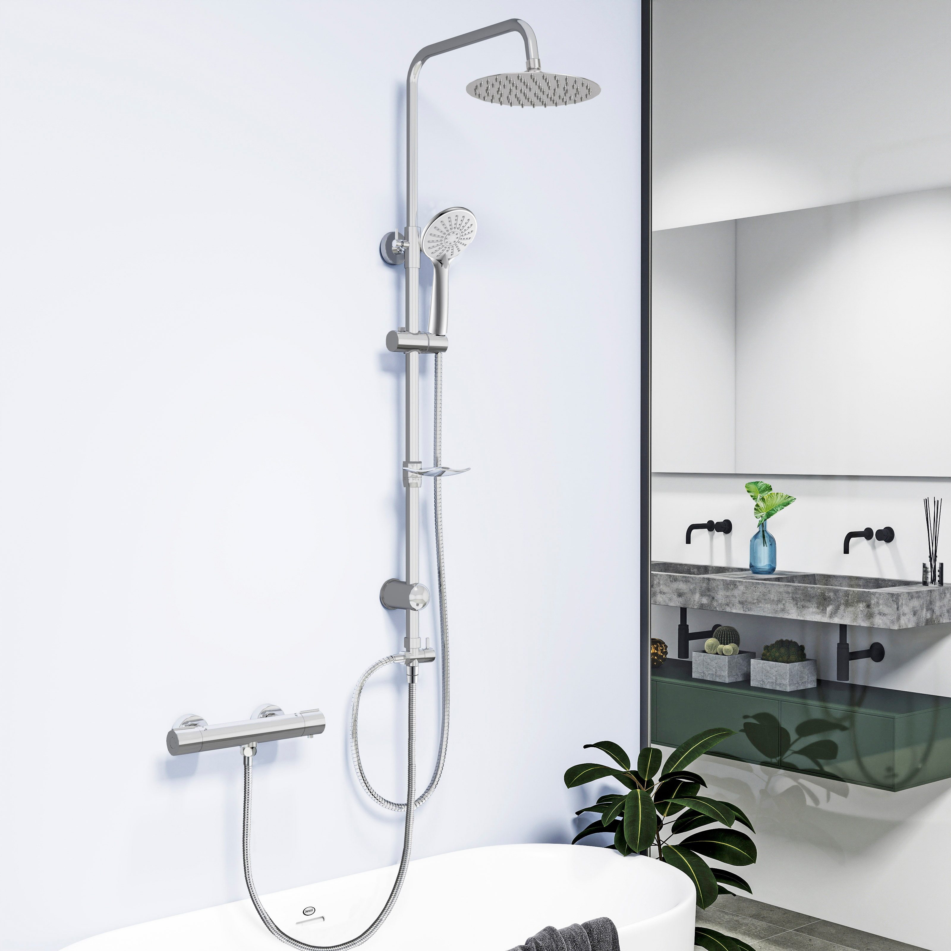 Duschsystem mit Thermostat Duscharmatur Duschset mit Regendusche