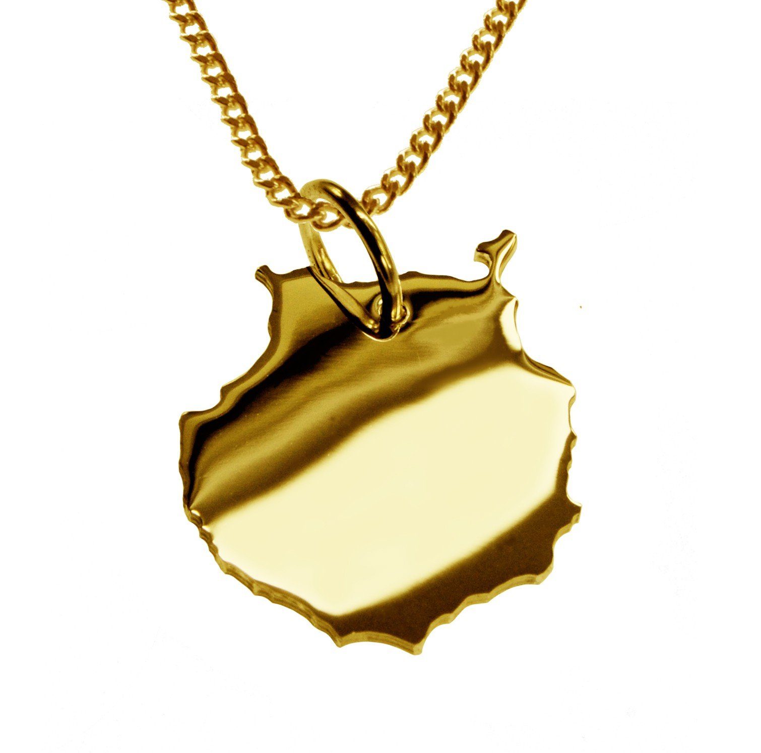 Kette mit Anhänger 50cm Halskette + Gran Canaria Anhänger in 585 Gelbgold