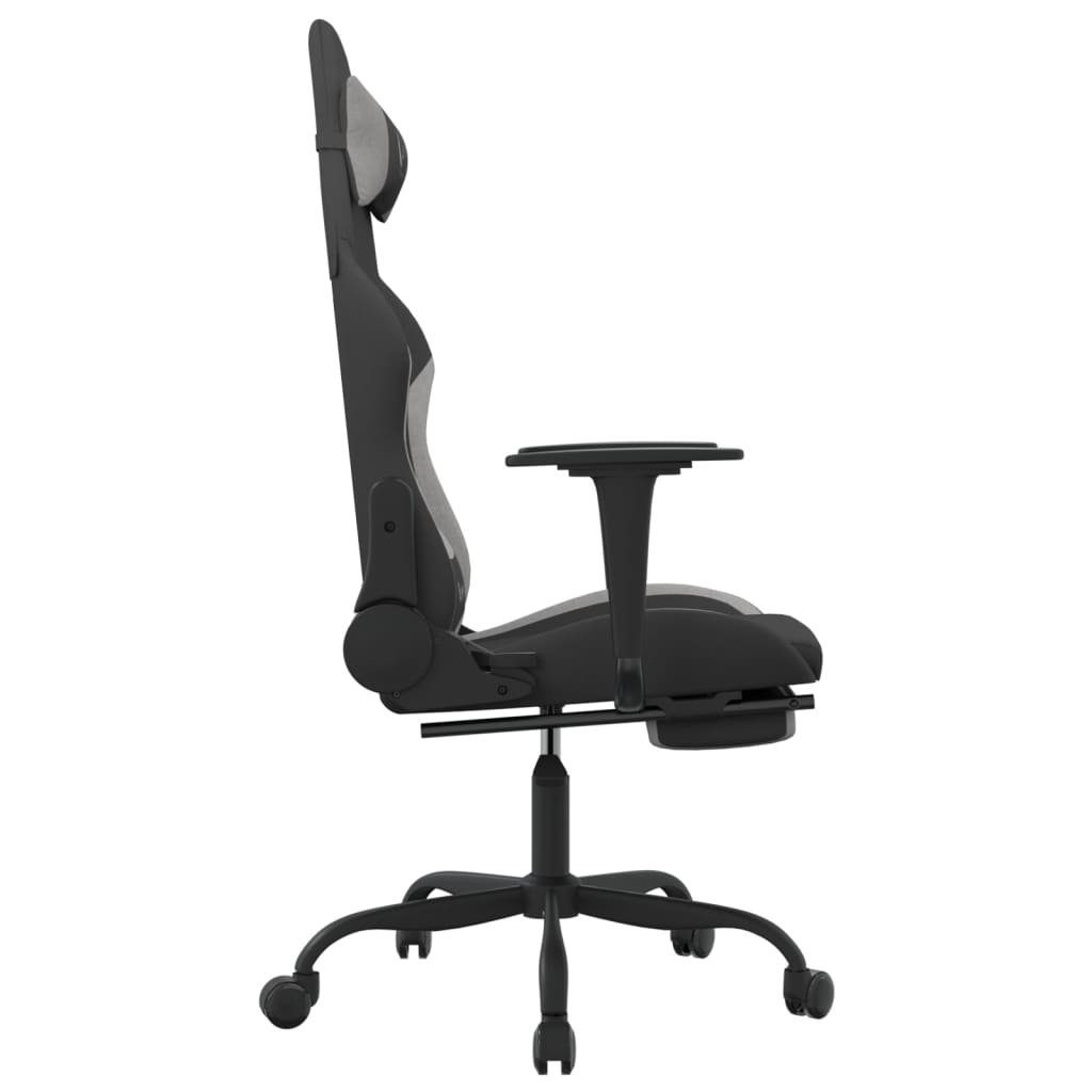vidaXL Gaming-Stuhl Gaming-Stuhl mit (1 Massage Fußstütze St) Hellgrau Hellgrau Stoff Hellgrau | Schwarz und &