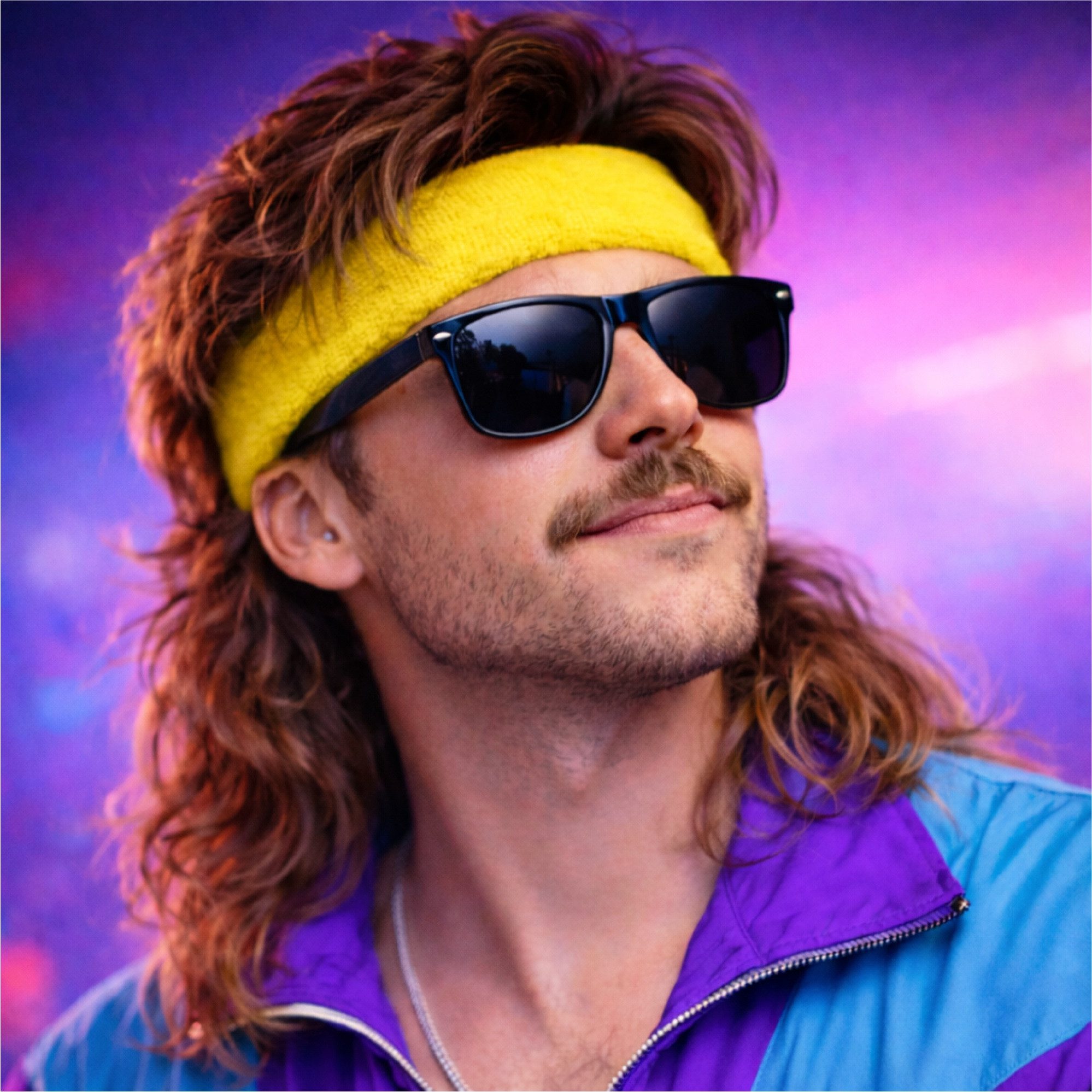 Kostümheld® Schweißband 3 in 1 Schweißband Set - mit Stirnband - Retro 90 K günstig online kaufen