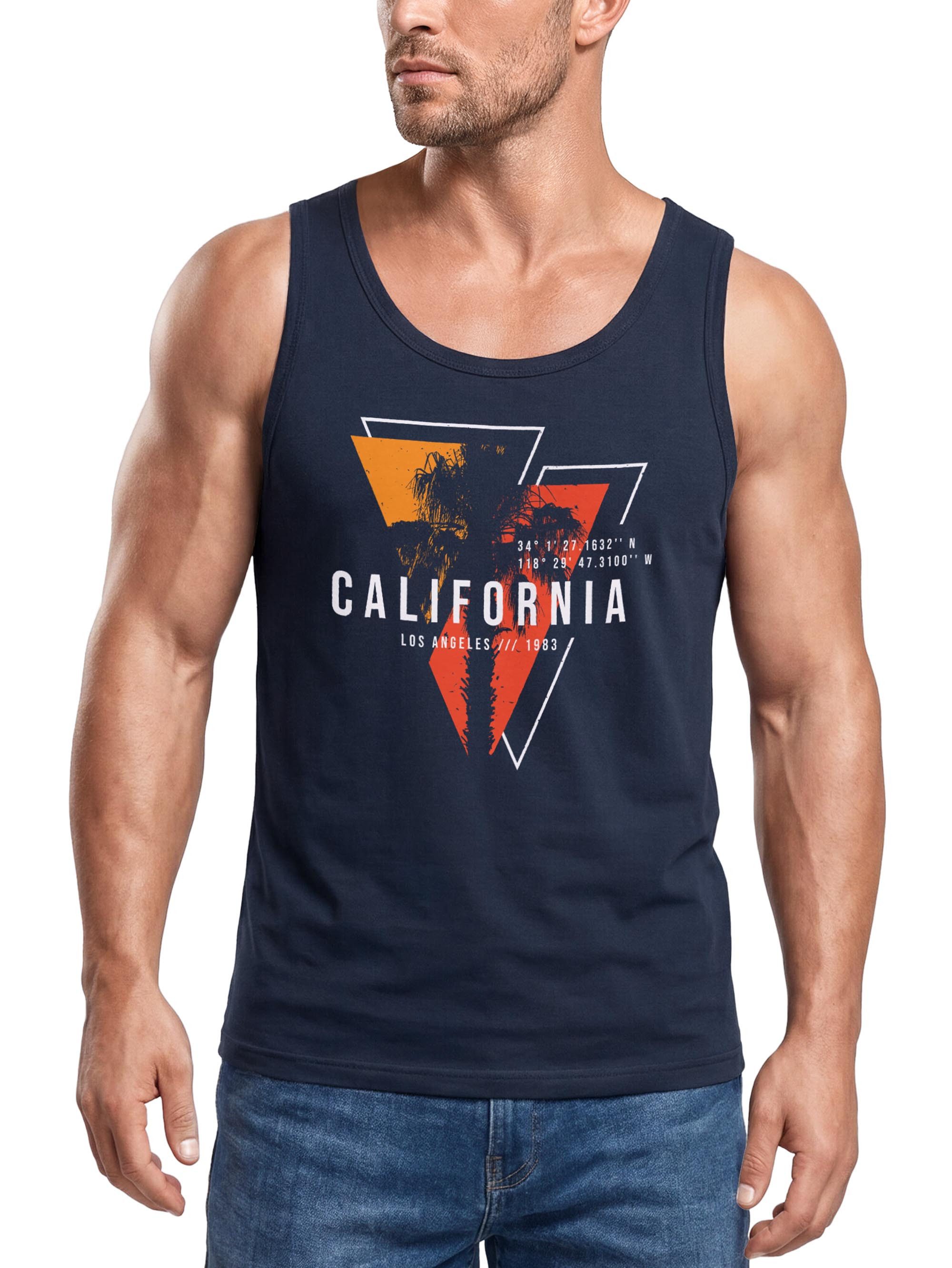 Neverless Tanktop Herren Tank-Top California Los Angeles Surfing Motiv Sommer Fashion mit Print