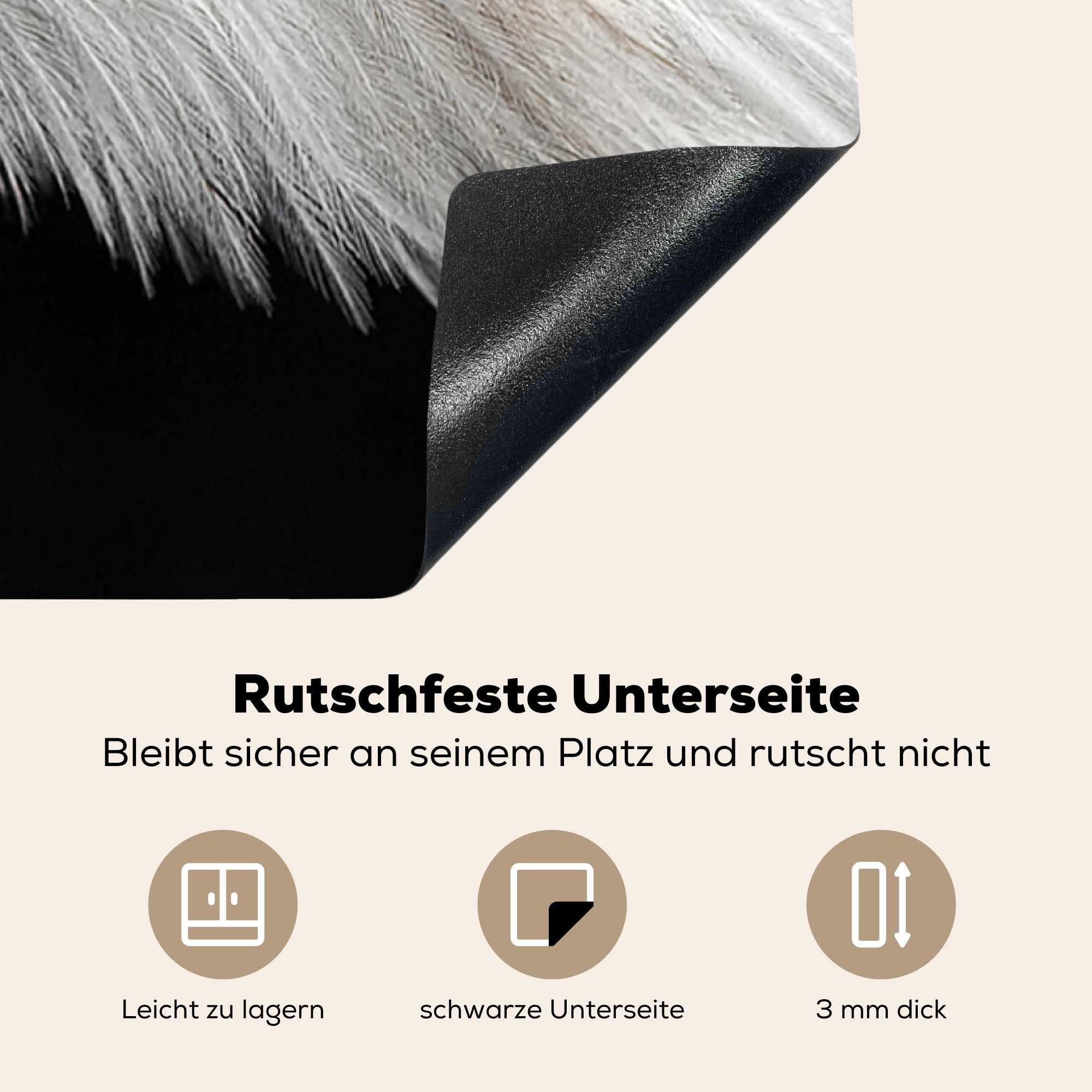 - Weiß Arbeitsplatte 78x78 Herdblende-/Abdeckplatte MuchoWow küche - (1 für Ceranfeldabdeckung, tlg), Adler Vinyl, Gelb, cm,