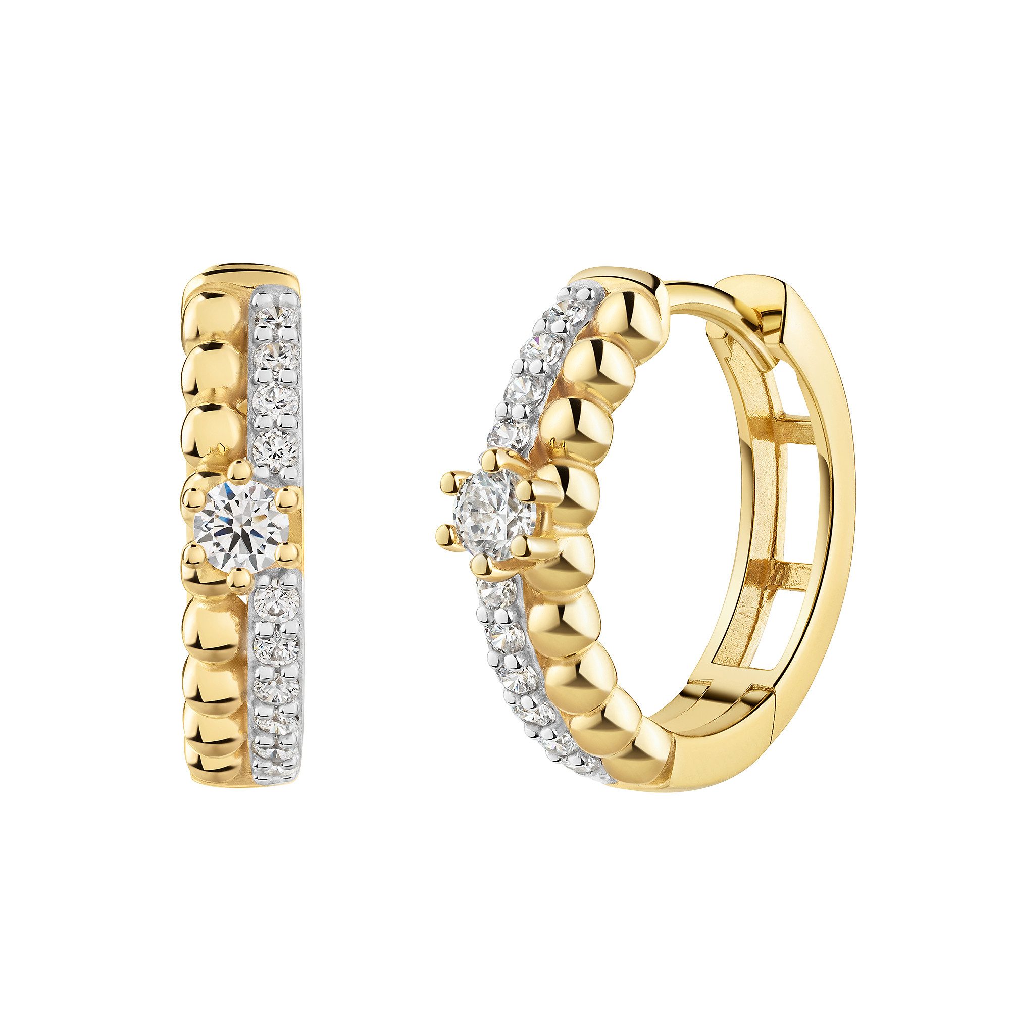 Firetti Paar Creolen Schmuck Geschenk Gold 333 Ohrschmuck Ohrringe, mit Zirkonia (synth)