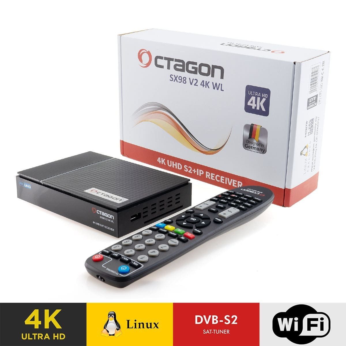 OCTAGON SX98 V2 4K WL Dual-WiFi Linux 1x DVB-S2 Sat IP Satellitenreceiver