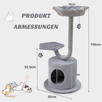 KOMFOTTEU Kratzbaum 106 cm, Katzenhaus Aktivitätszentrum