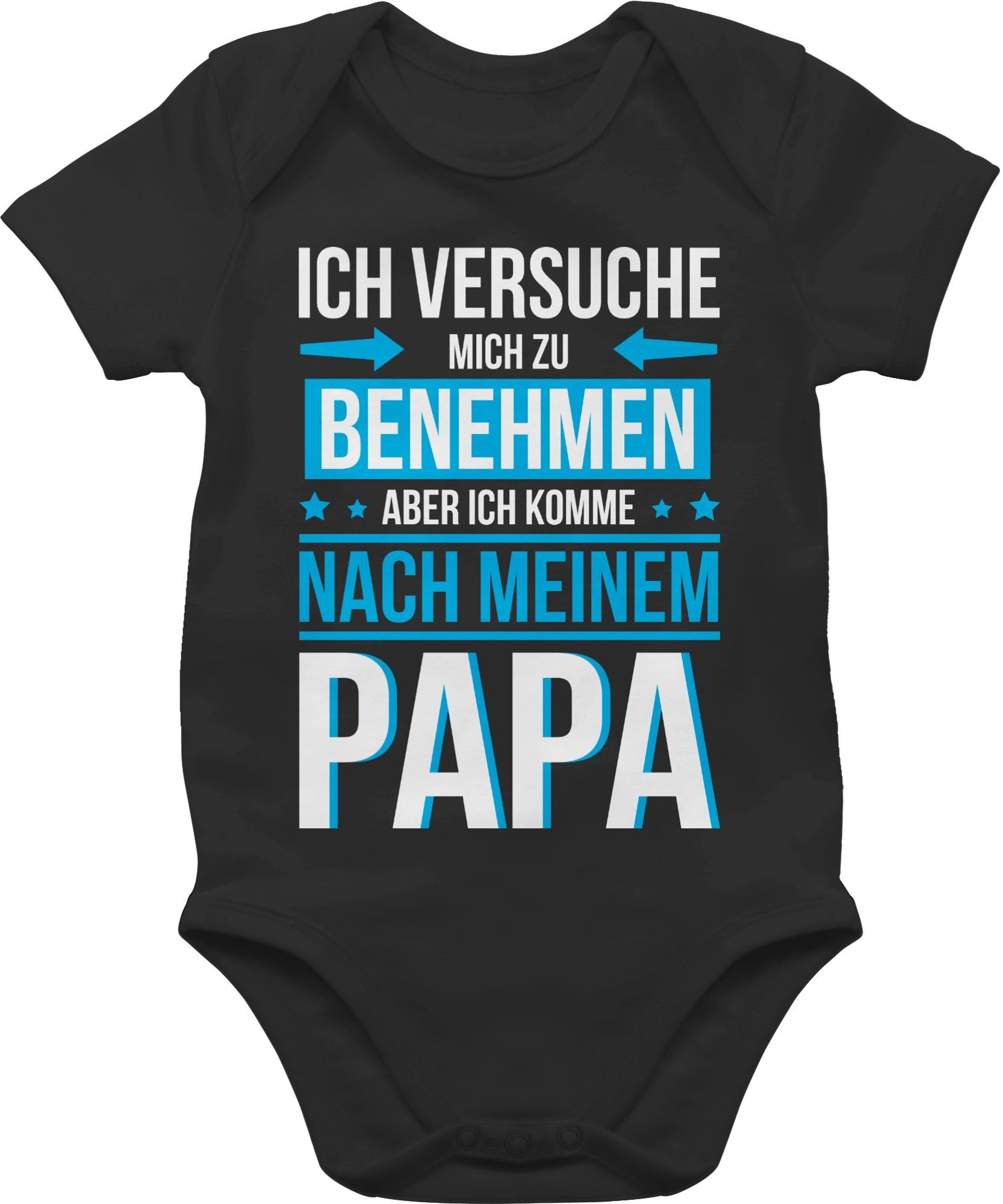 Shirtracer Shirtbody Ich versuche mich zu benehmen komme nach meinem Papa Sprüche Baby 3 Schwarz