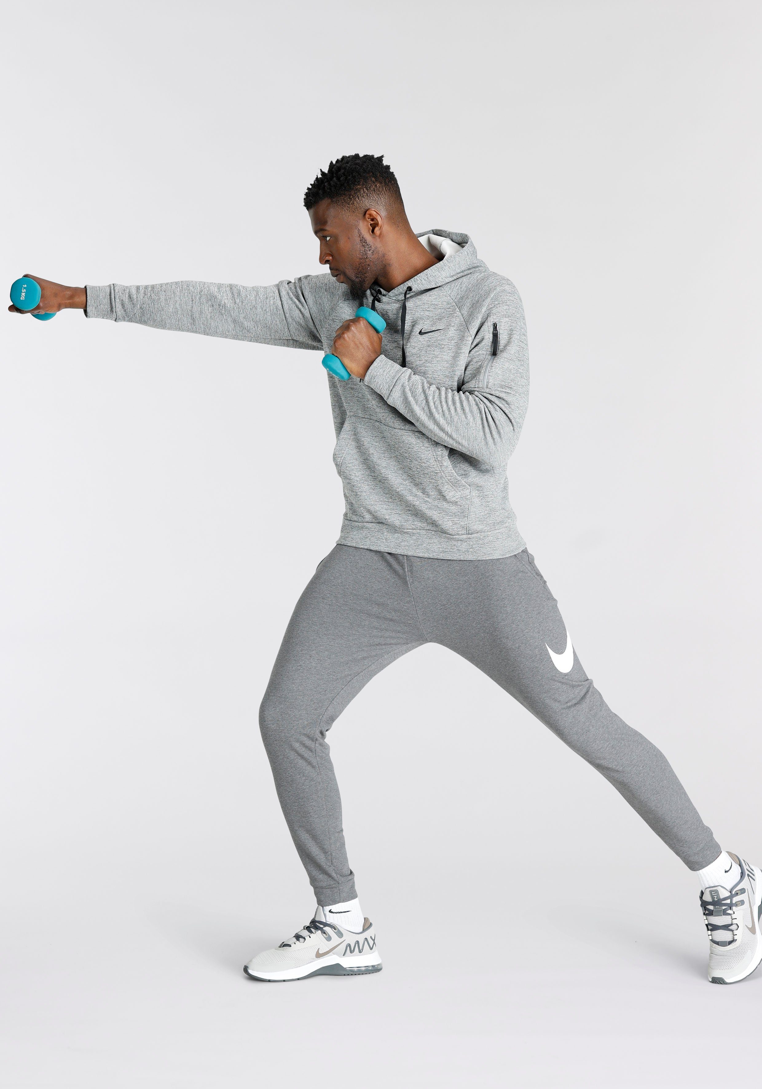 Nike Pants CHARCOAL HEATHR/WHITE Dri-FIT Trainingshose Training Men's Tapered