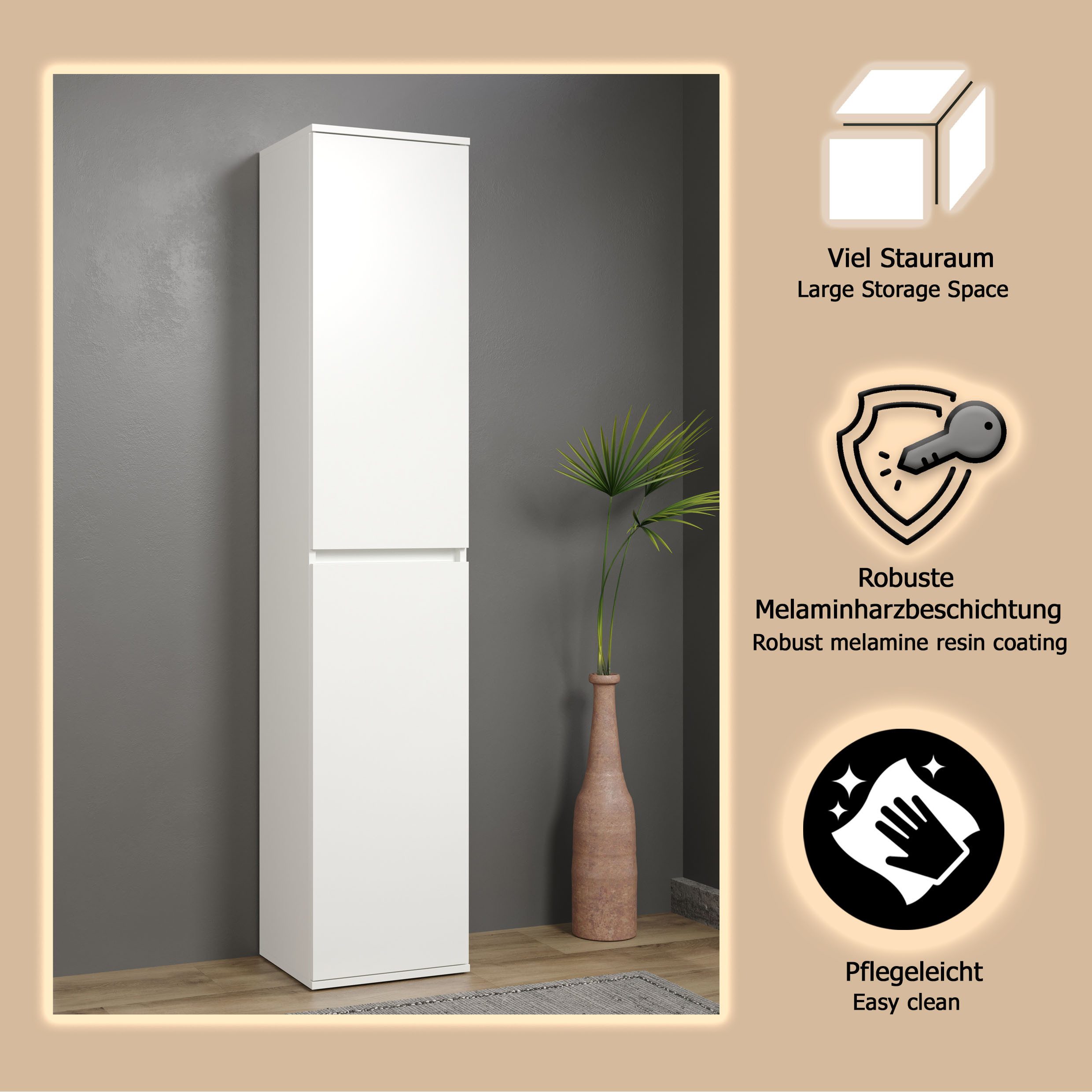 Home affaire Mehrzweckschrank Novara Mehrzweckschrank mit Kleiderstange - (B/T/H) nach Wahl 37-74/34/191 cm