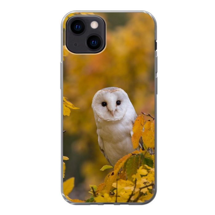 MuchoWow Handyhülle Vogel - Eule - Herbst Handyhülle Apple iPhone 13 Smartphone-Bumper Print Handy